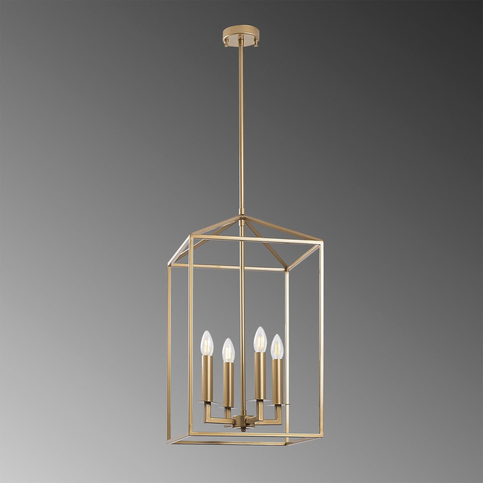 Chandelier Till 13256, gold-coloured, metal, 4-bulb