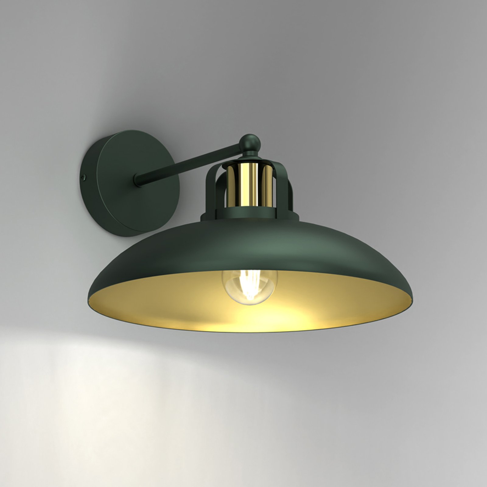Wandlampe Felix, grün/gold