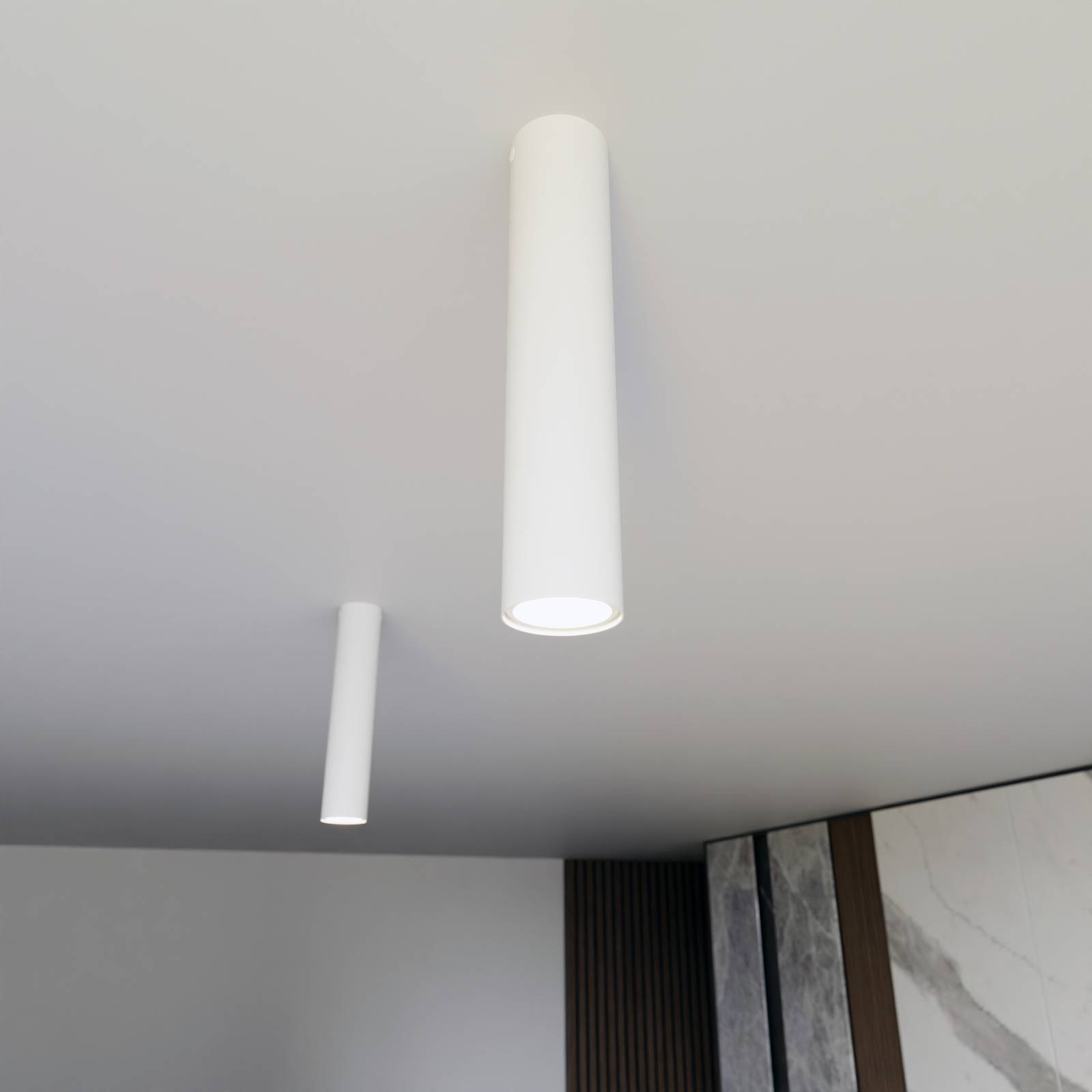 EMIBIG LIGHTING Spot pour plafond Tecno 1M acier GU10 hauteur 30 cm blanc