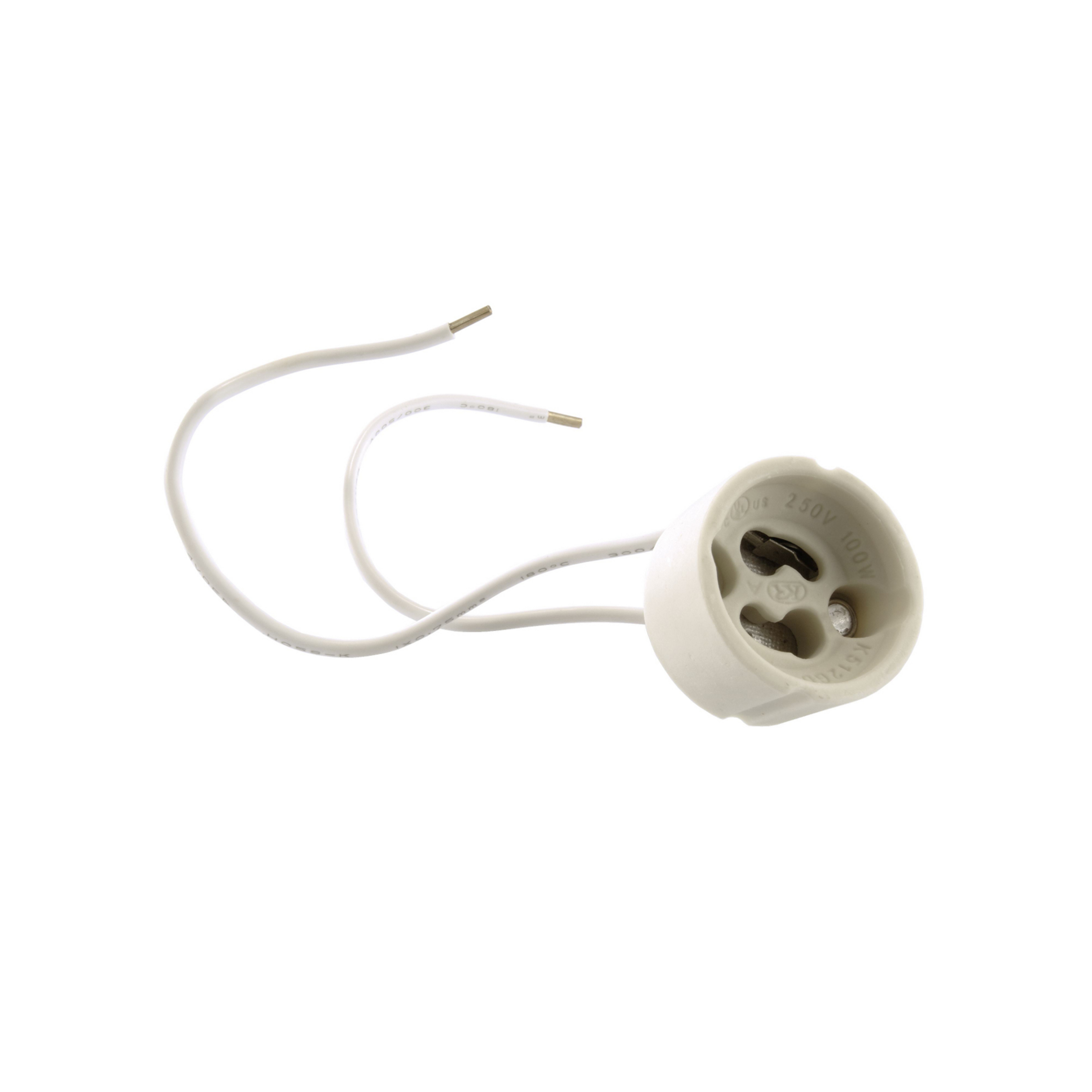 GU10-Fassung, Keramik, weiß, Kabel 15 cm, max. 35 W