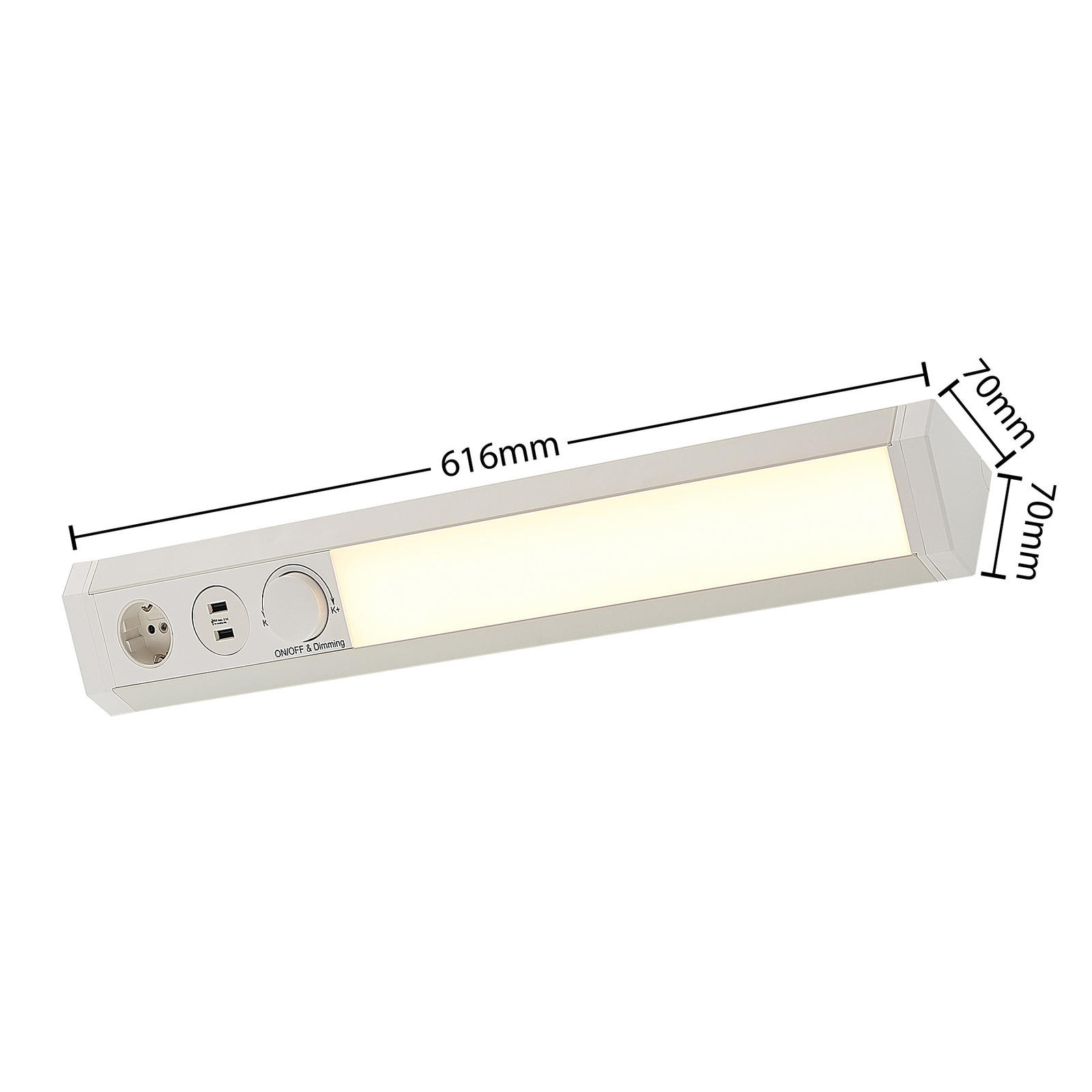 Arcchio Turim LED-Unterbaulampe, CCT, USB, weiß