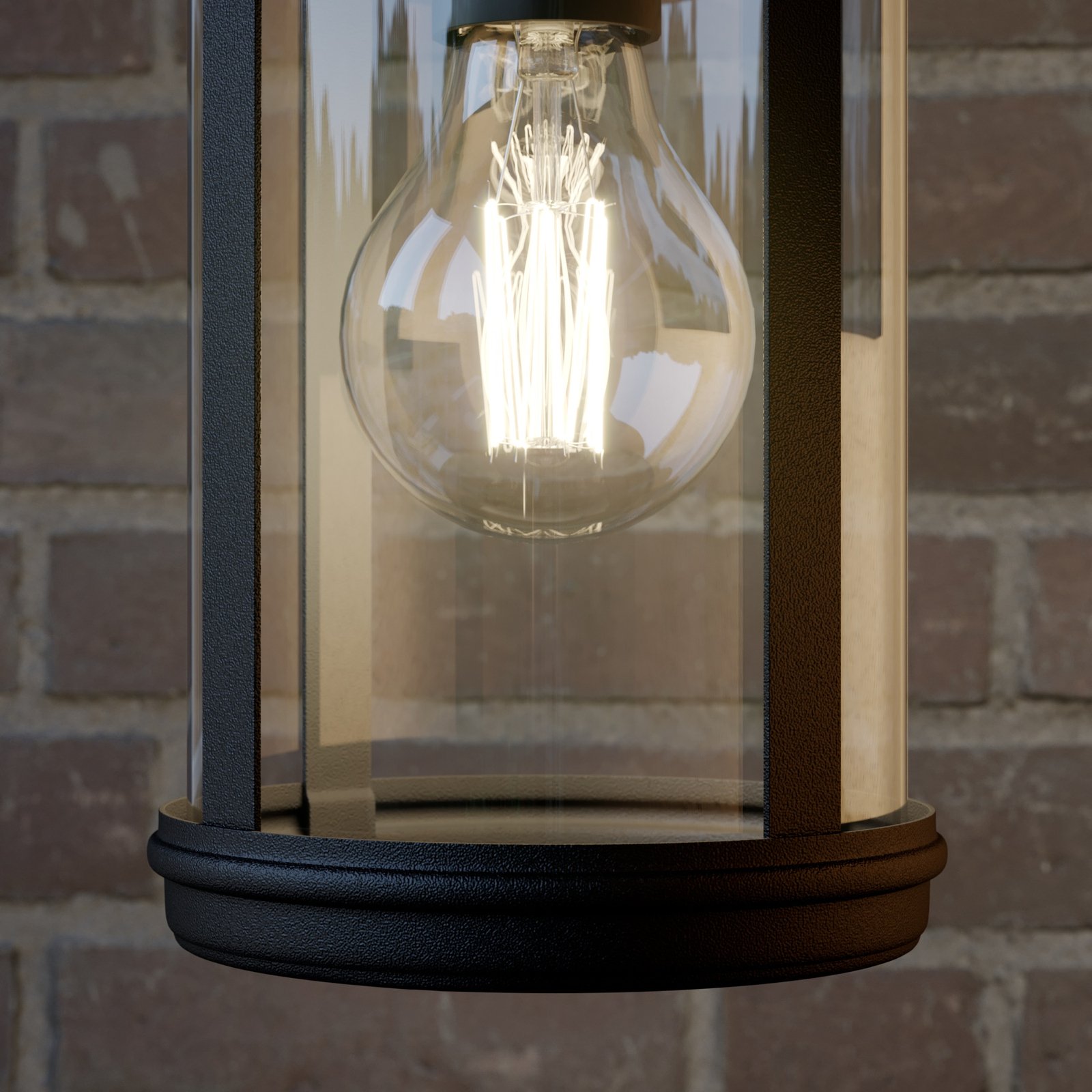 Zayn Outdoor Wall Lamp Black/Clear - Lindby
