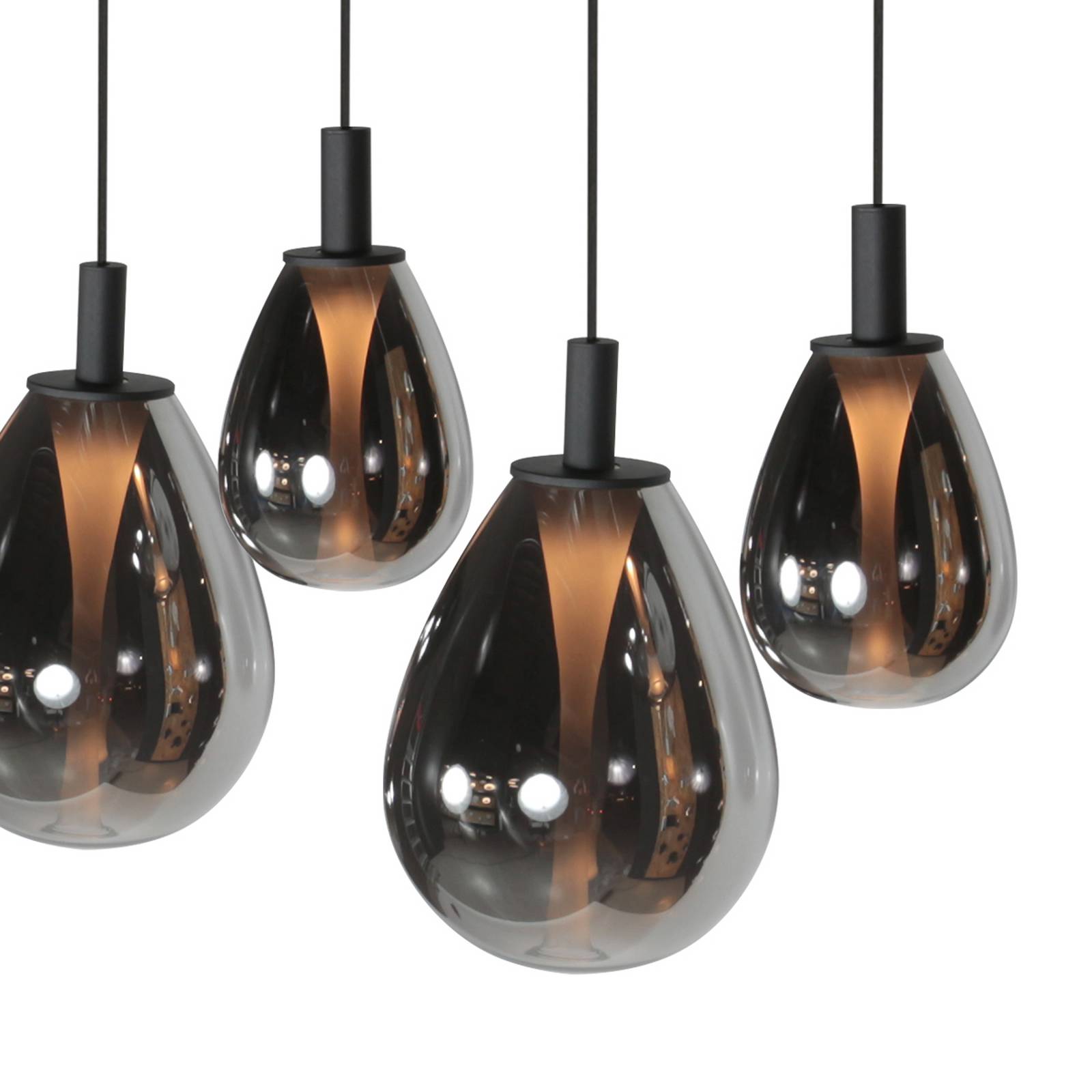  Mexlite Lampa Wisząca Led Glimsy, 115 Cm, Czarna/szara Dymna, 5-punktowa 