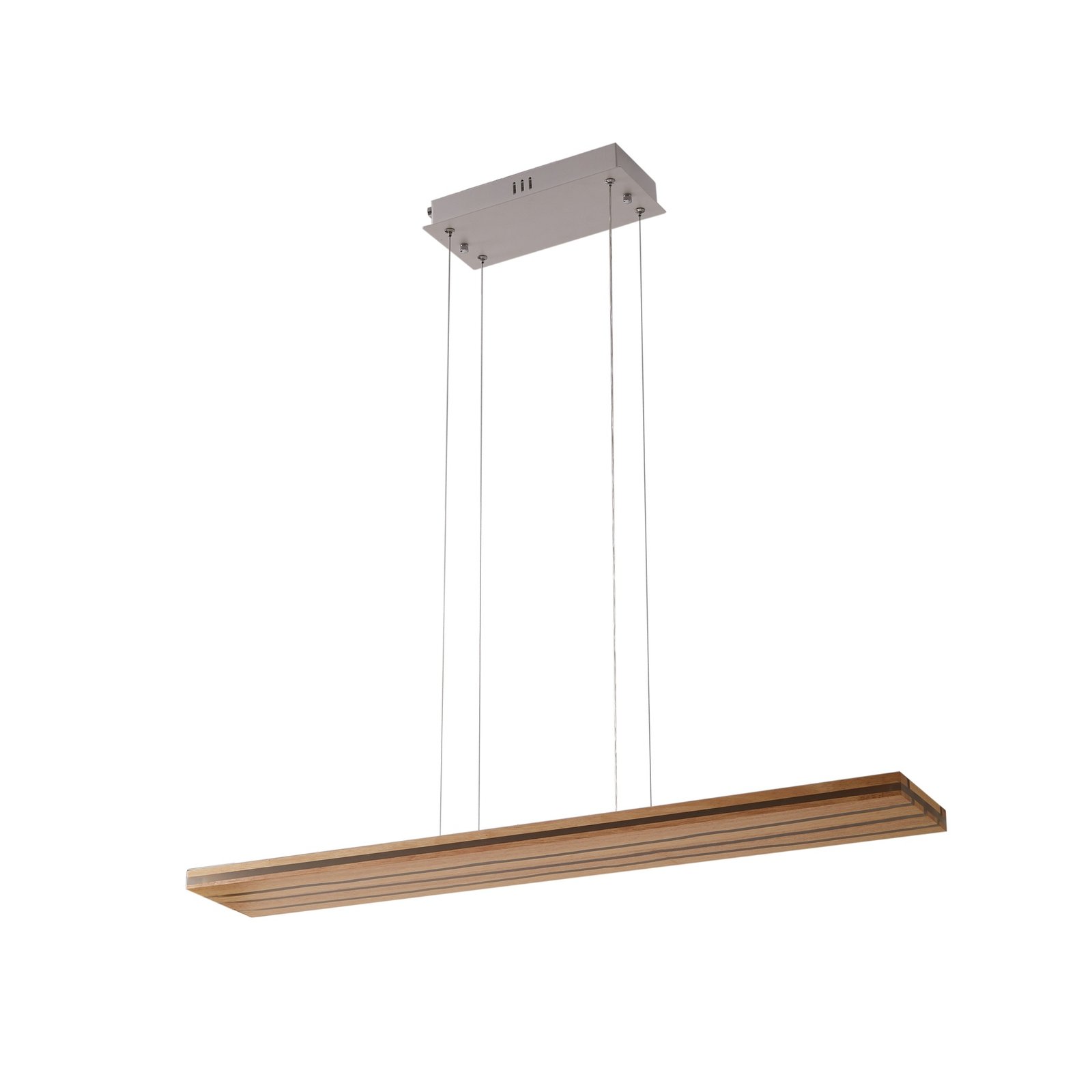 Lucande Suspension LED Silja, 36W, bois, acrylique, blanc