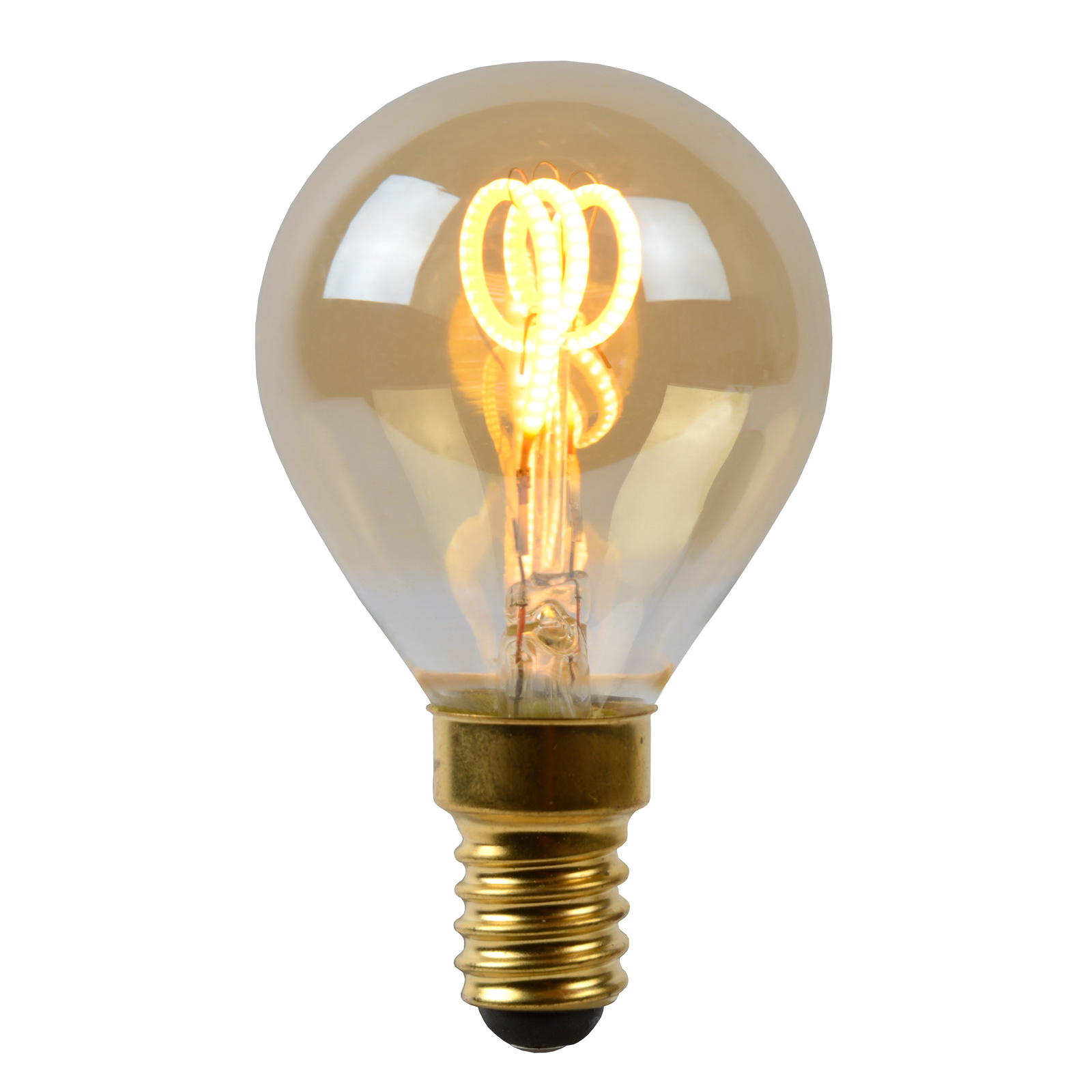 Bombilla LED E14 3W gota ámbar 2.200K atenuable