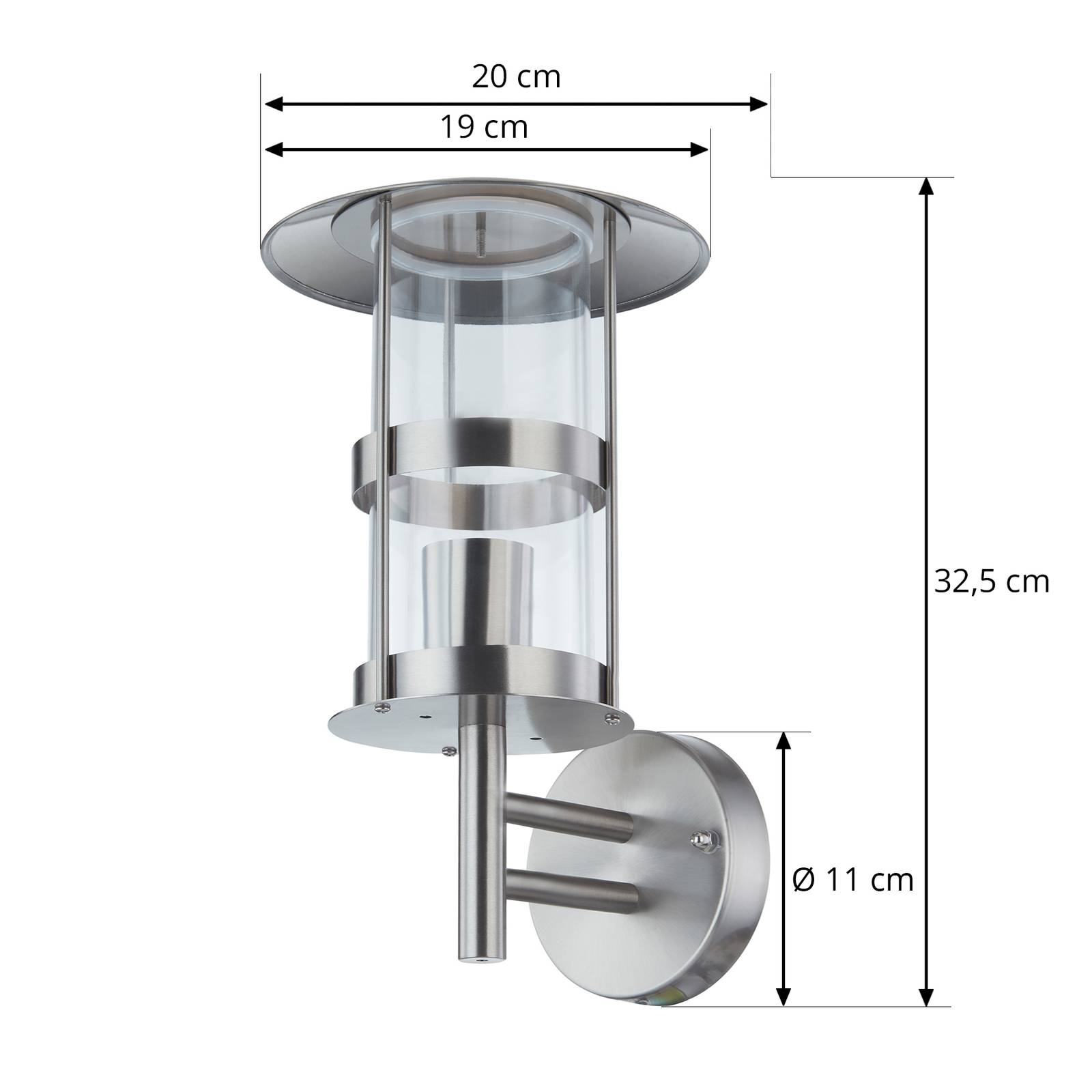 Lampa zewnętrzna Noemi ze stali szlachetnej