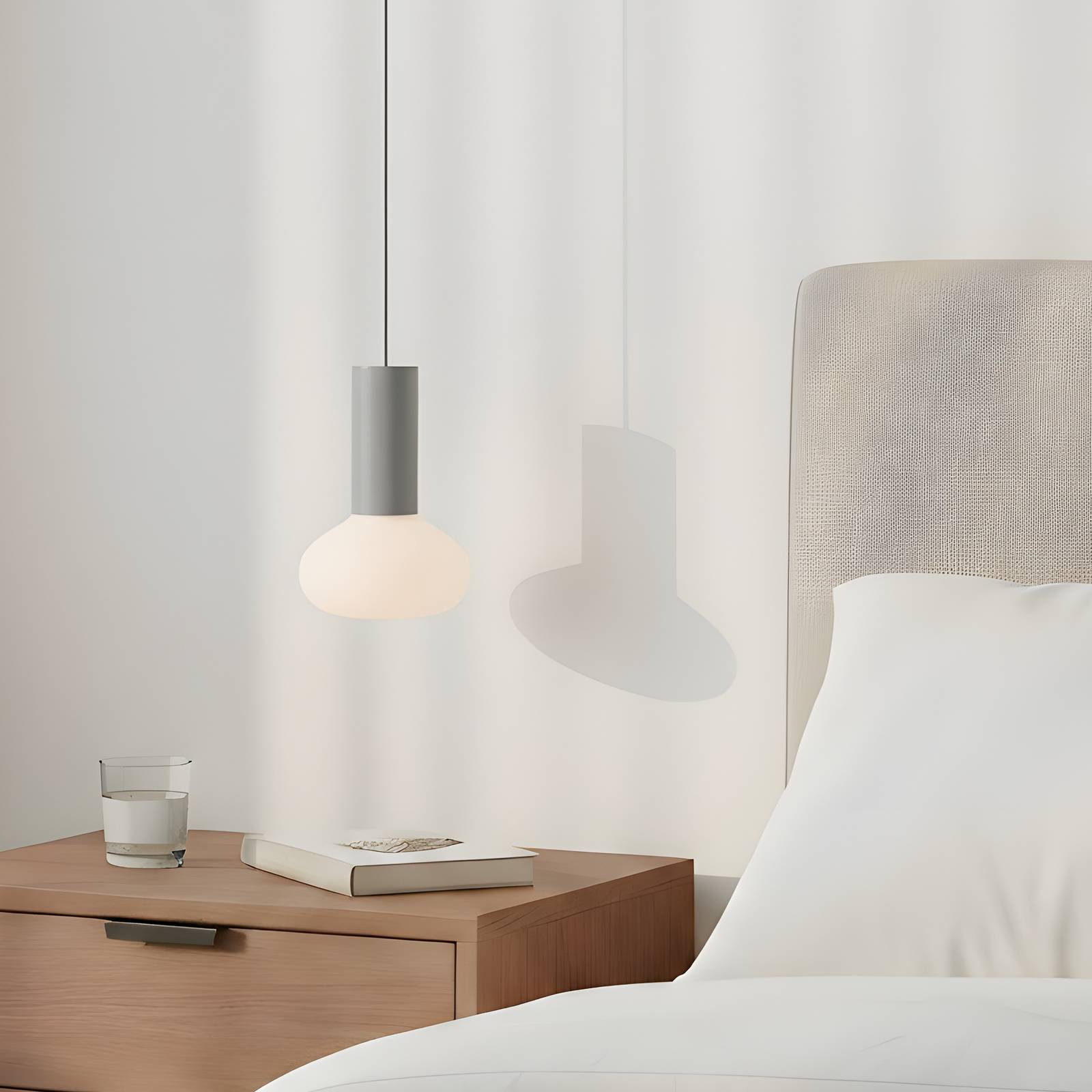 Aldex Lampada A Sospensione Flo, Grigia, 1 Luce, Vetro-image