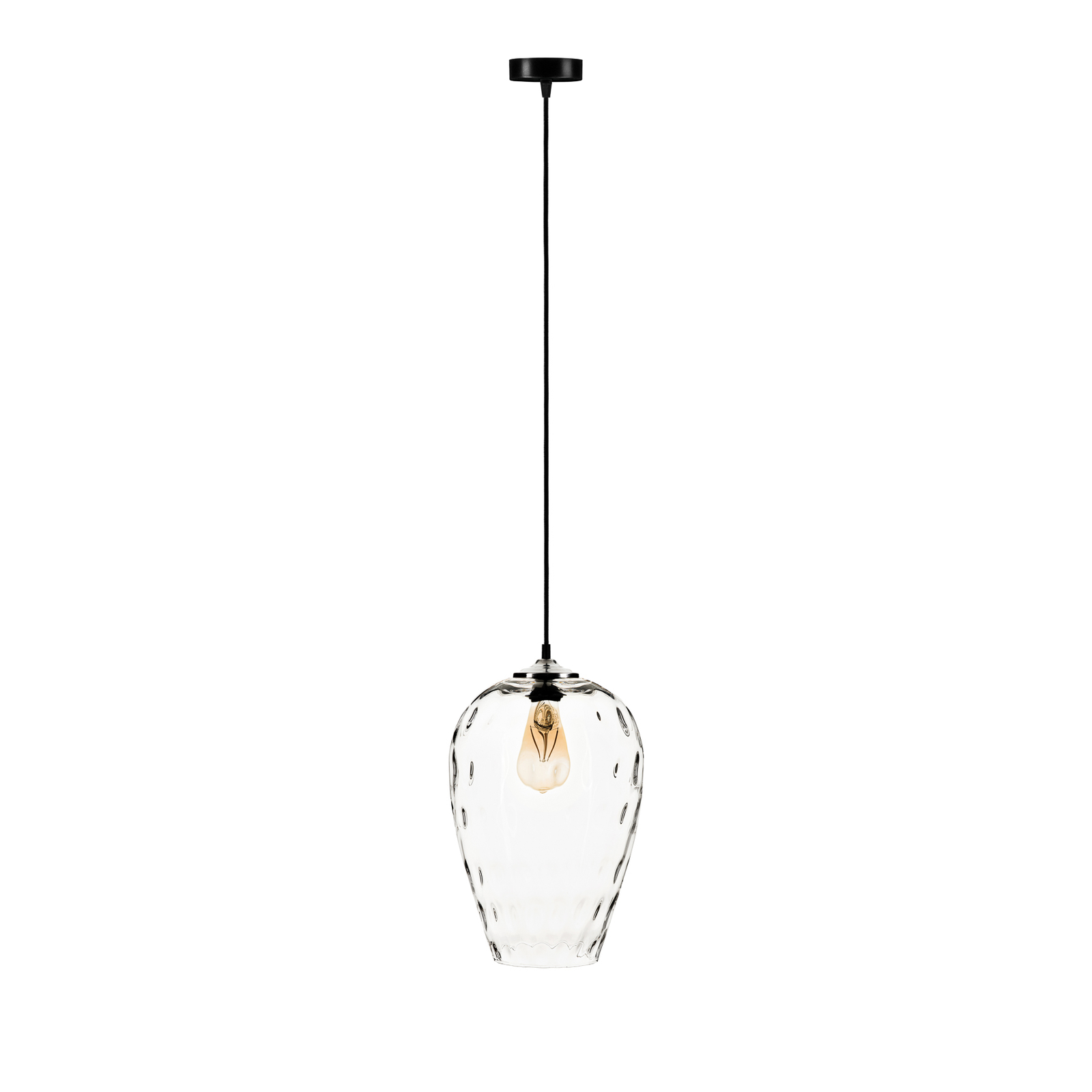 Linkeus II hanging light with clear glass shade Ø 26cm
