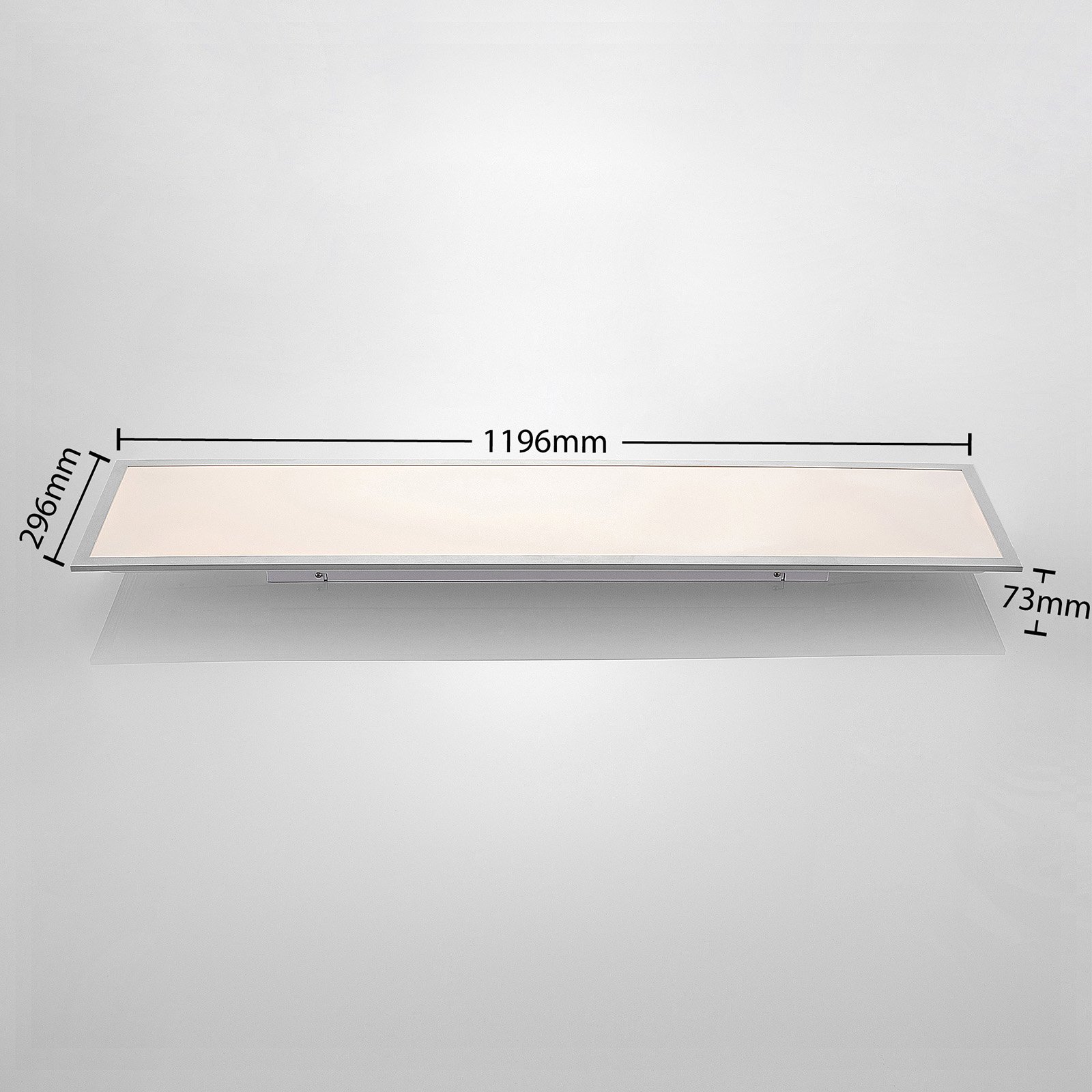 Lindby LED-Panel Stenley, 4.000 K, 120cm x 30cm, silber/weiß