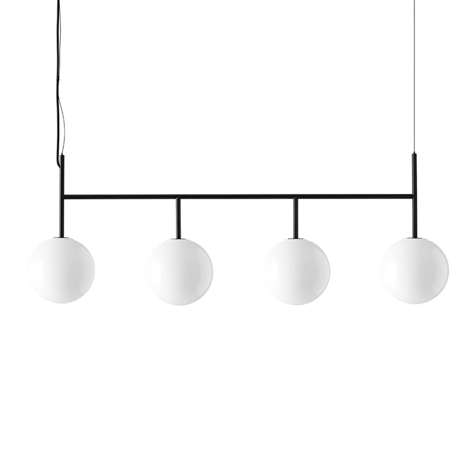 Audo TR Bulb LED-Pendel 4fl schwarz/opal glanz