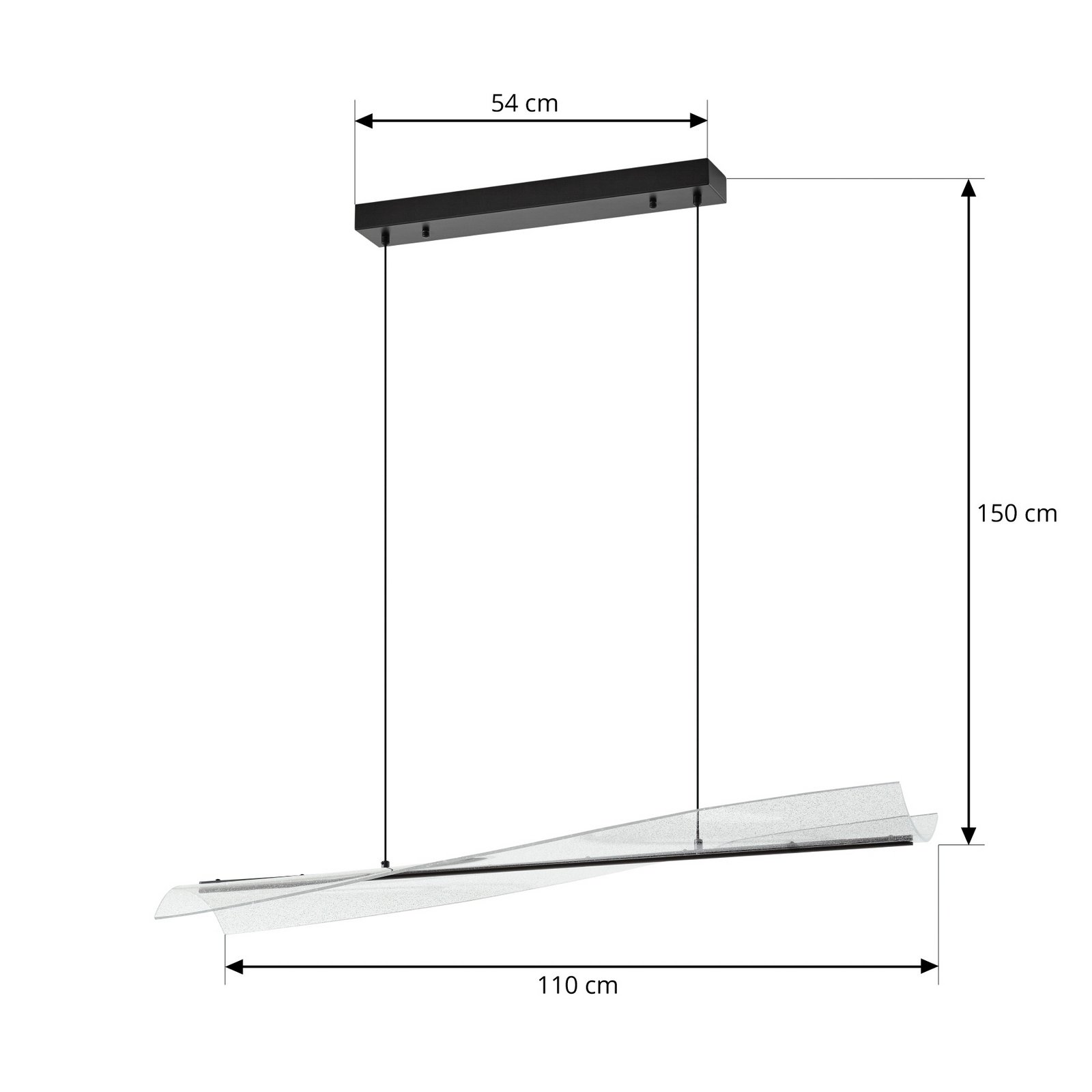Vellia LED hanglamp 112 cm CCT zwart - Lucande Vellia LED hanglamp 112 cm CCT zwart - Lucande