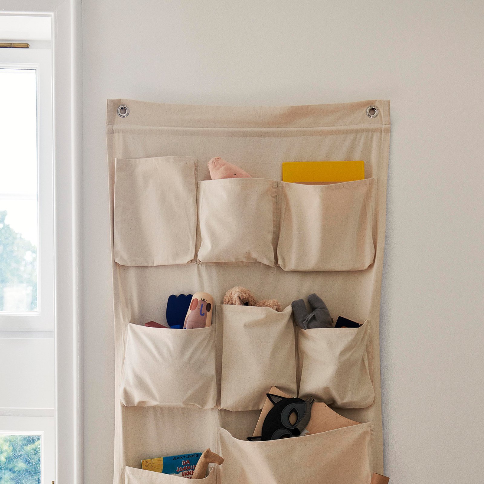 ferm LIVING Canvas XL wandtas, beige, katoen, H 160 cm