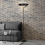 LED-põrandalamp Mykty, must, kõrgus 170 cm, metall, 2-osaline CCT