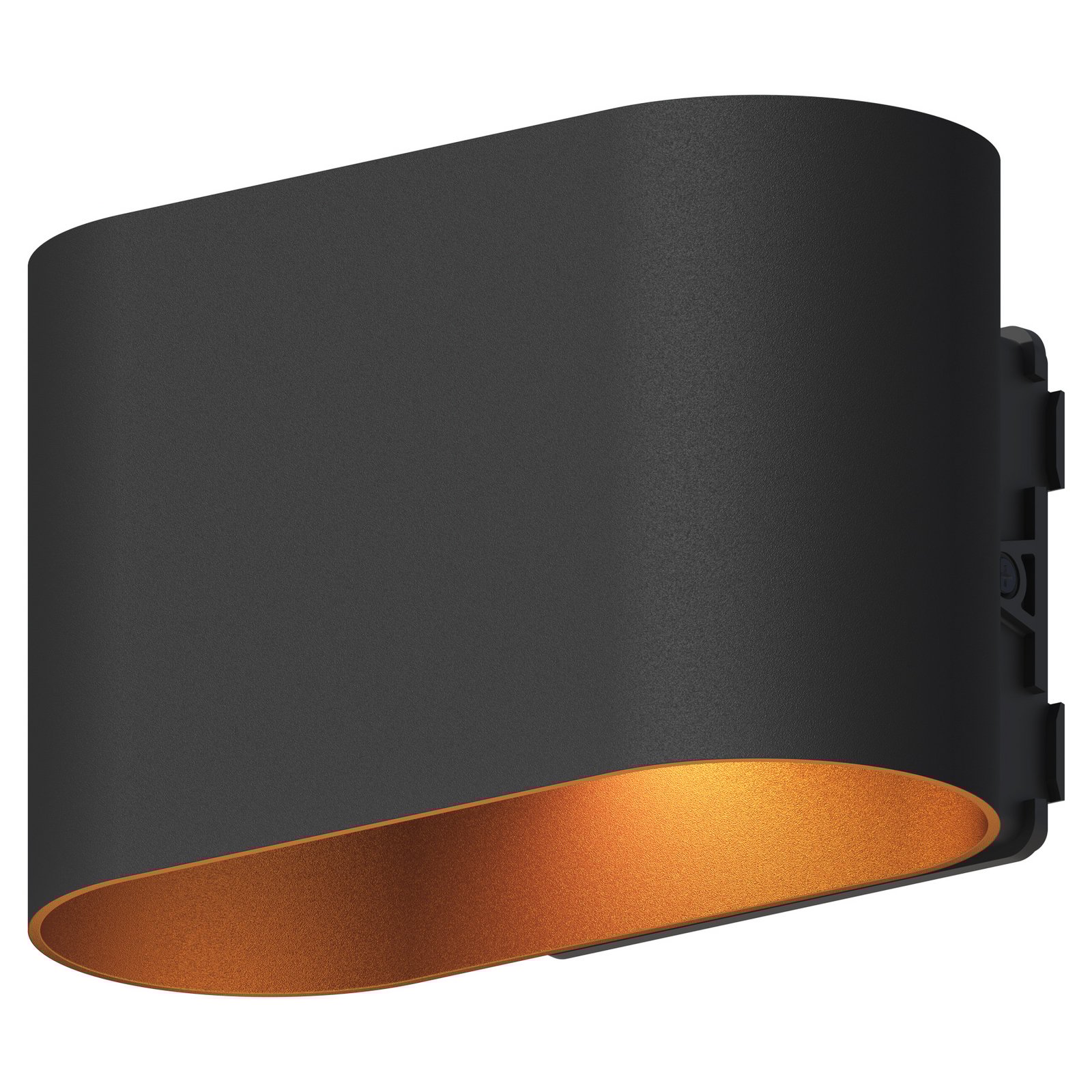 Calex LED-Außenwandlampe Potenza up/down, IP44, schwarz/gold
