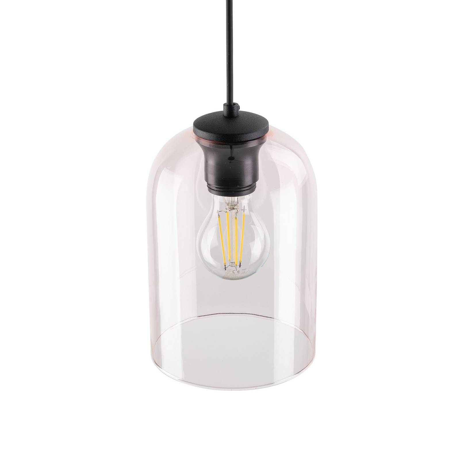 Lampa wisząca Molly, różowa, Ø 14 cm, metal/szkło