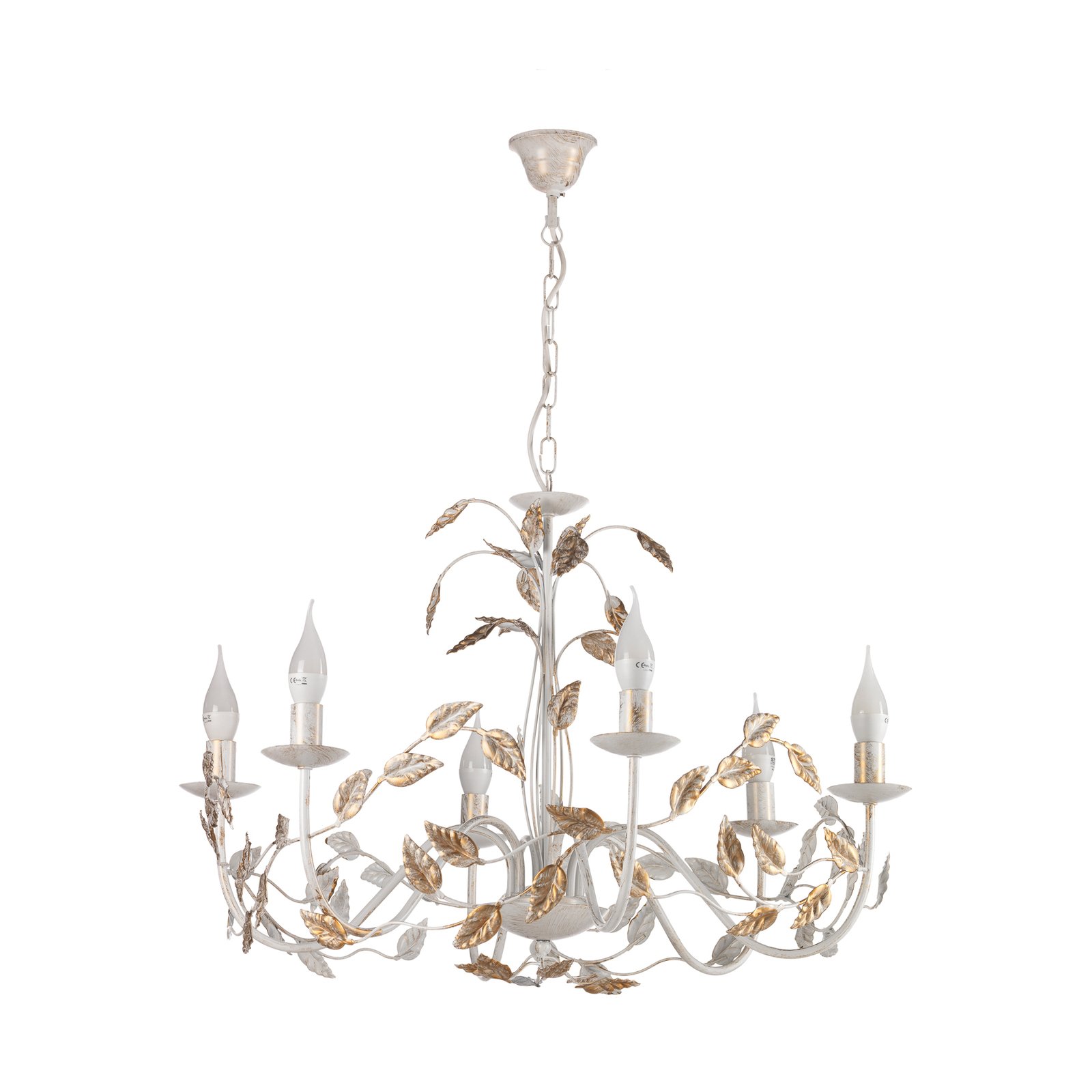 Collana chandelier metal six-bulb ivory