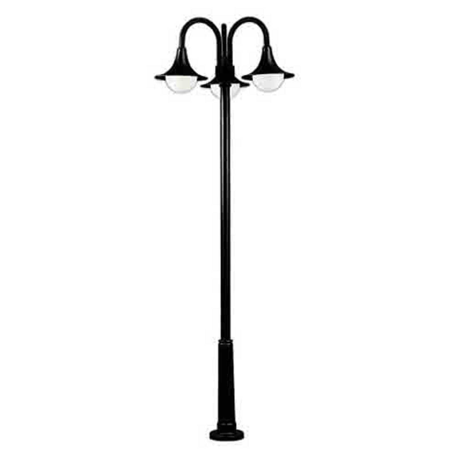 Albert Leuchten Fraai gevormde lantaarnpaal 171 S 3-lichts - zwart - Aluminium - lamp - buitenlamp - dimbaar
