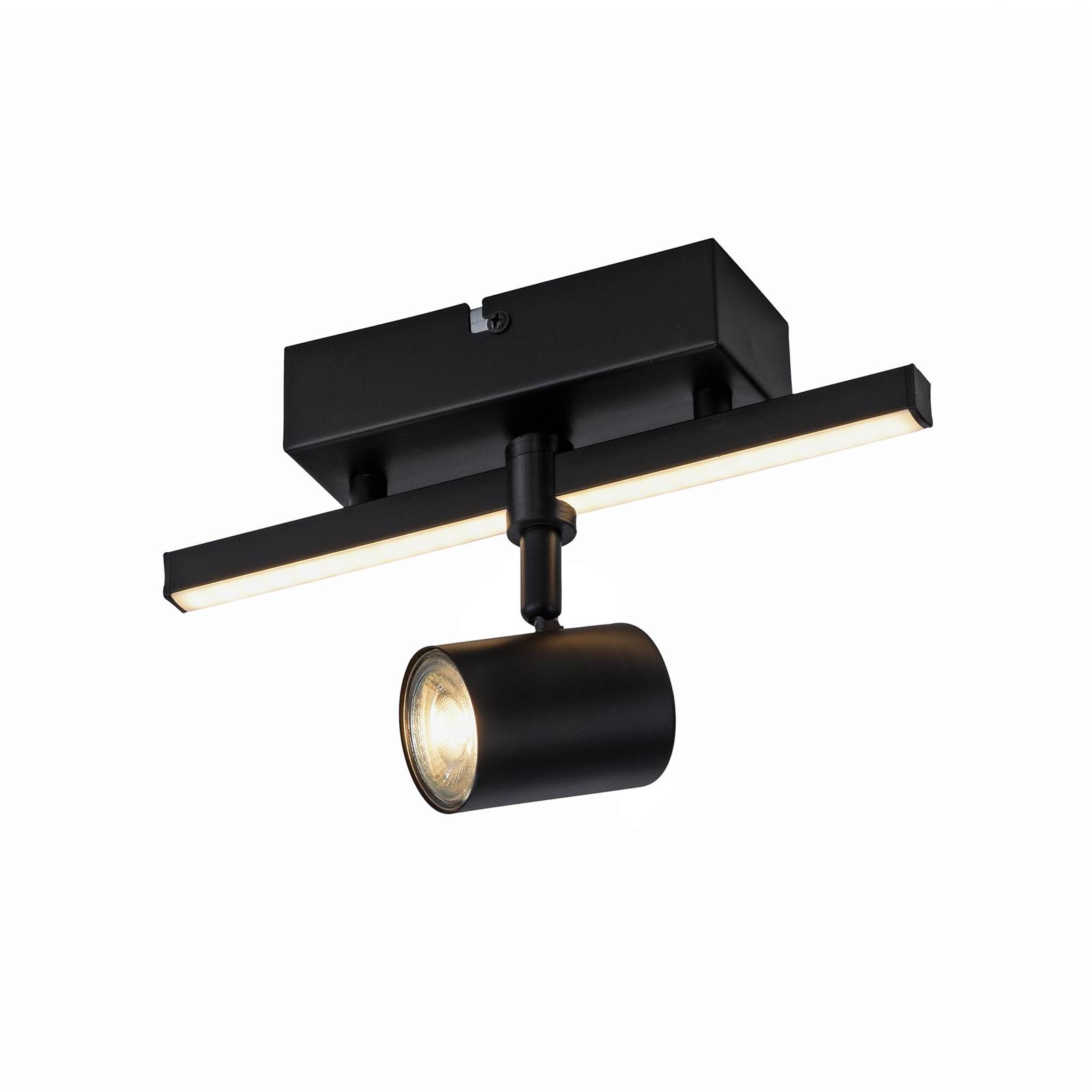 Spot pour plafond LED Barik noir à une lampe