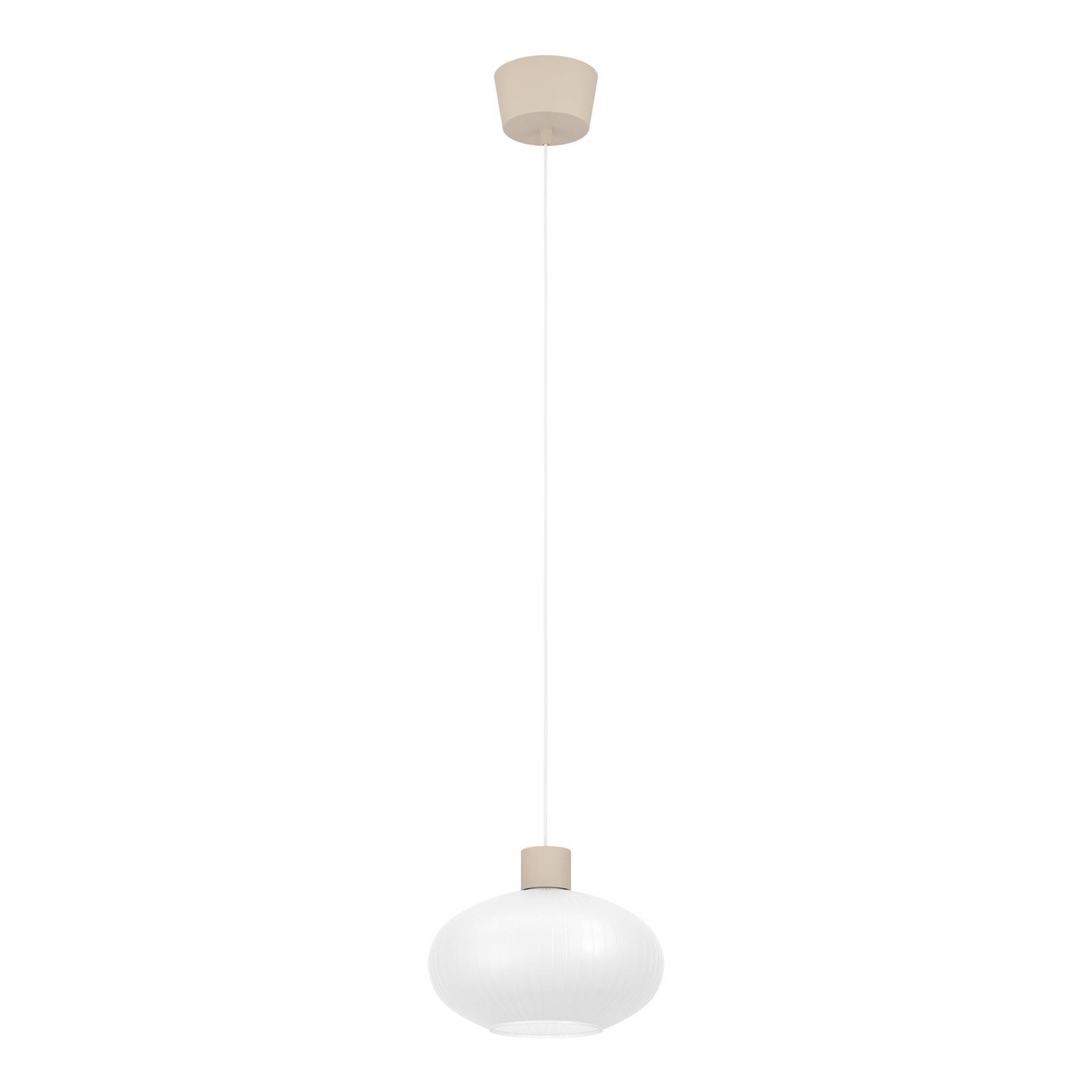 Hängeleuchte Dasmina, Ø 25 cm, weiß/sand, Glas, E27