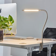 Lindby LED-puristinvalaisin Lionard, 53 cm, matta nikkeli, metallia
