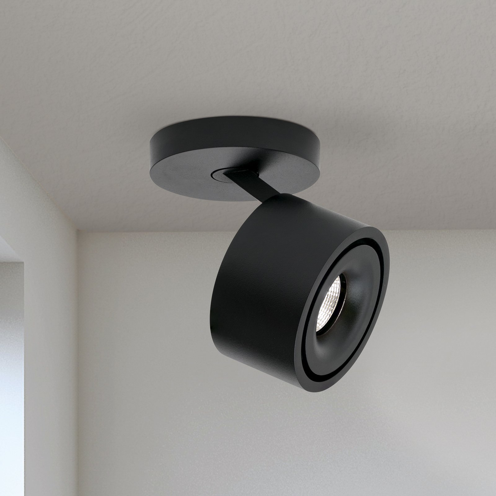 Spot pour plafond LED Specter, noir, Ø 8,4 cm, aluminium