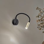 Lagos wall light, black/gold, 45 cm, reading lamp, G9