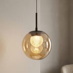LED-Hängeleuchte Solis, 1-flammig, bronze, Glas, 2.700 K