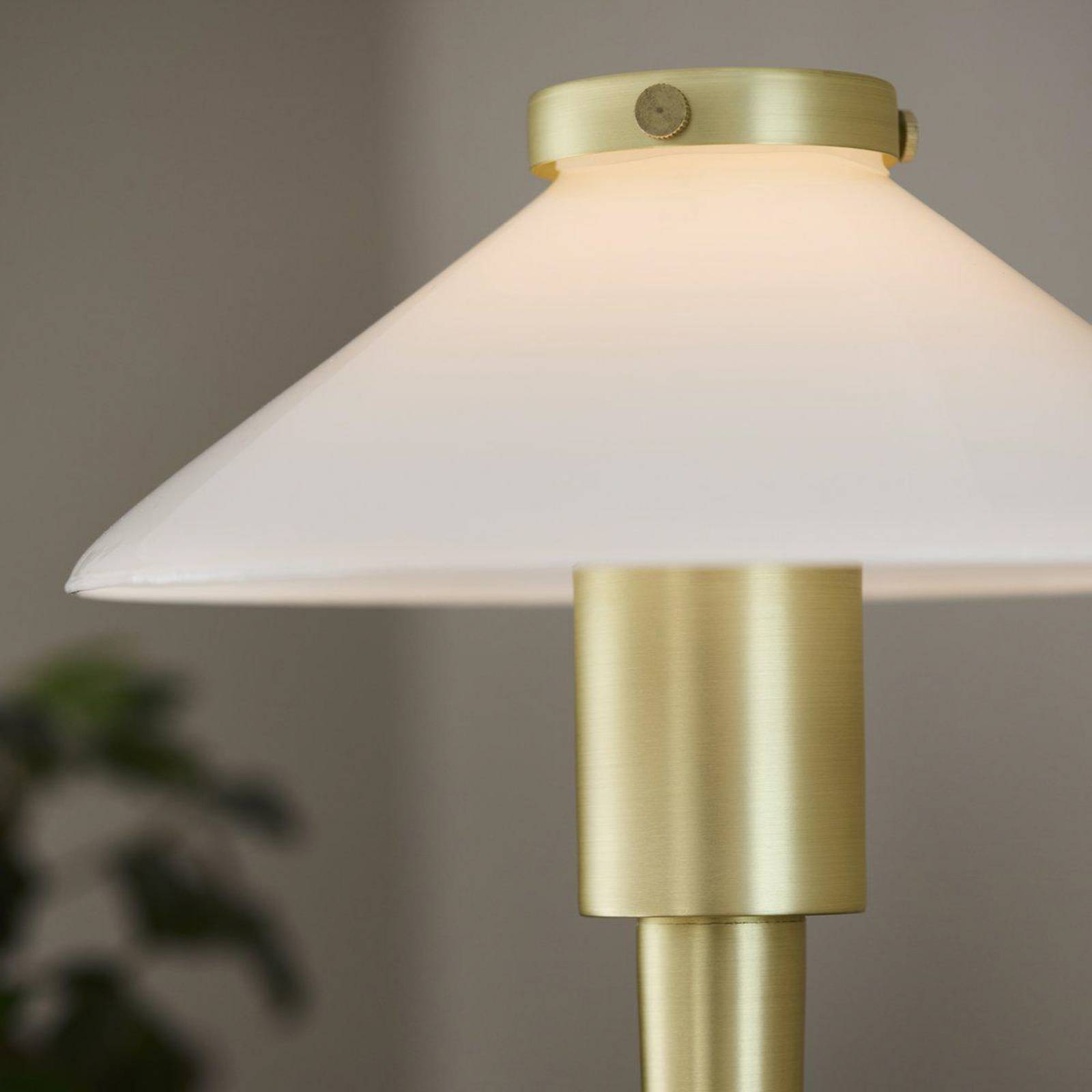 PR Home Lampa stołowa August, kolor mosiężny/opalowy, 34 cm, metal