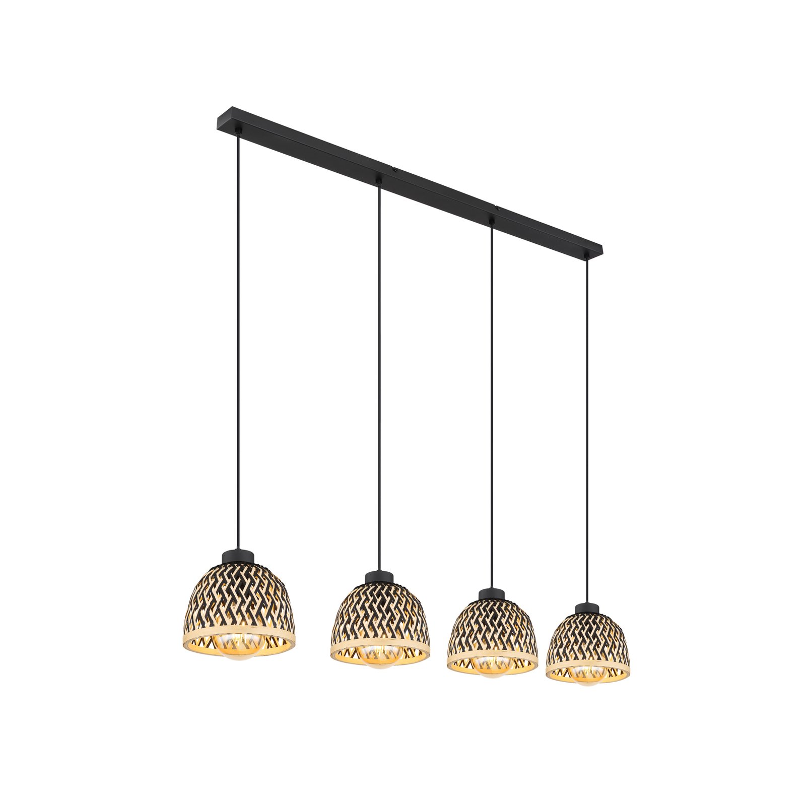 Colly pendant light bamboo mesh, 4-bulb