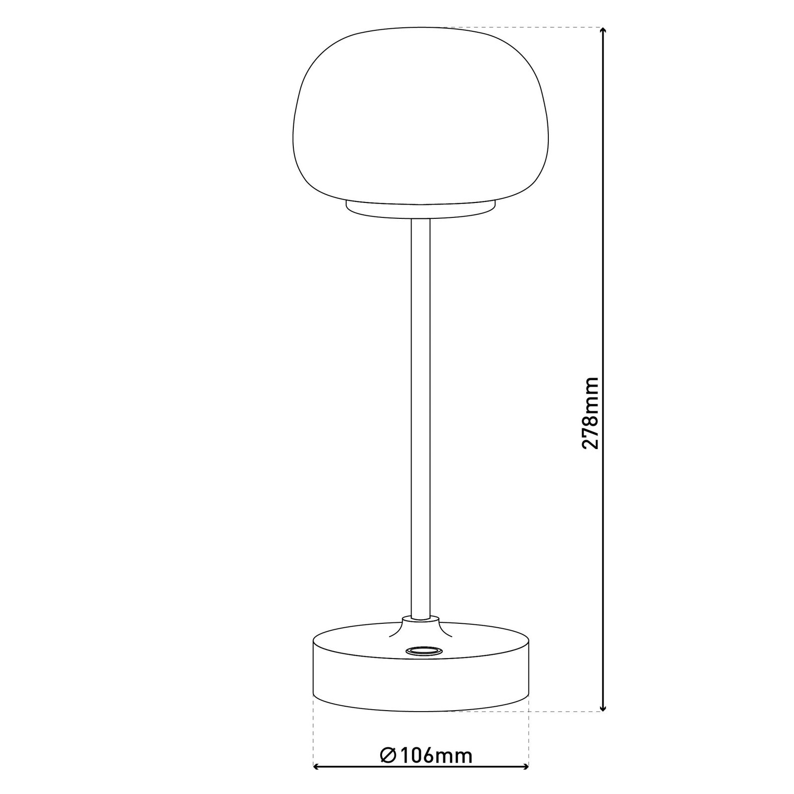 LED-Akku-Tischlampe Pina schwarz 27,8 cm Metall/Glas Touch