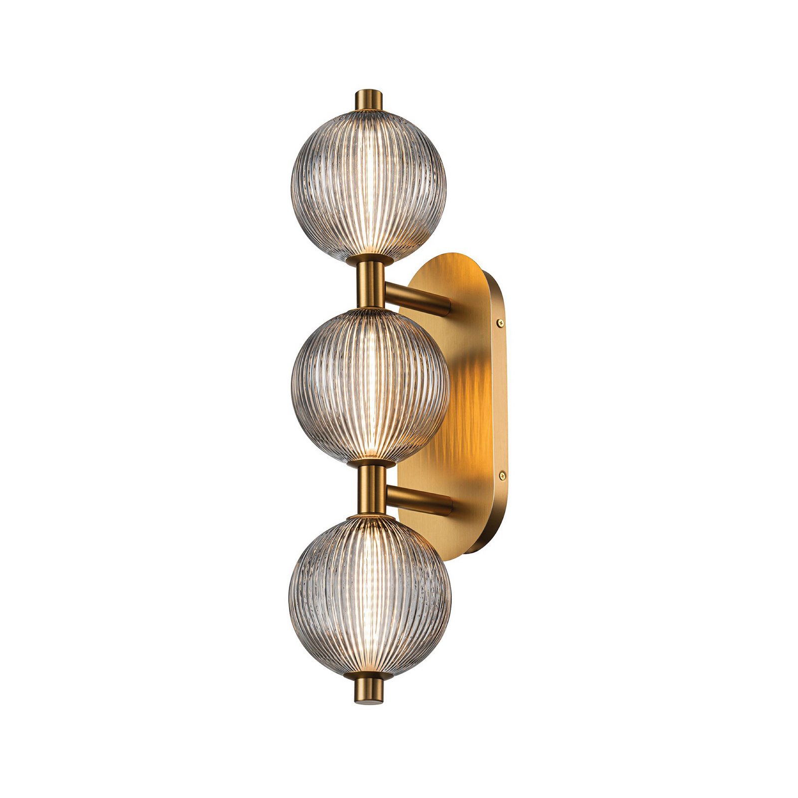 LED-vegglampe PALMAS gull/røykgrå Bredde 59 cm 3 lyskilder. IP44