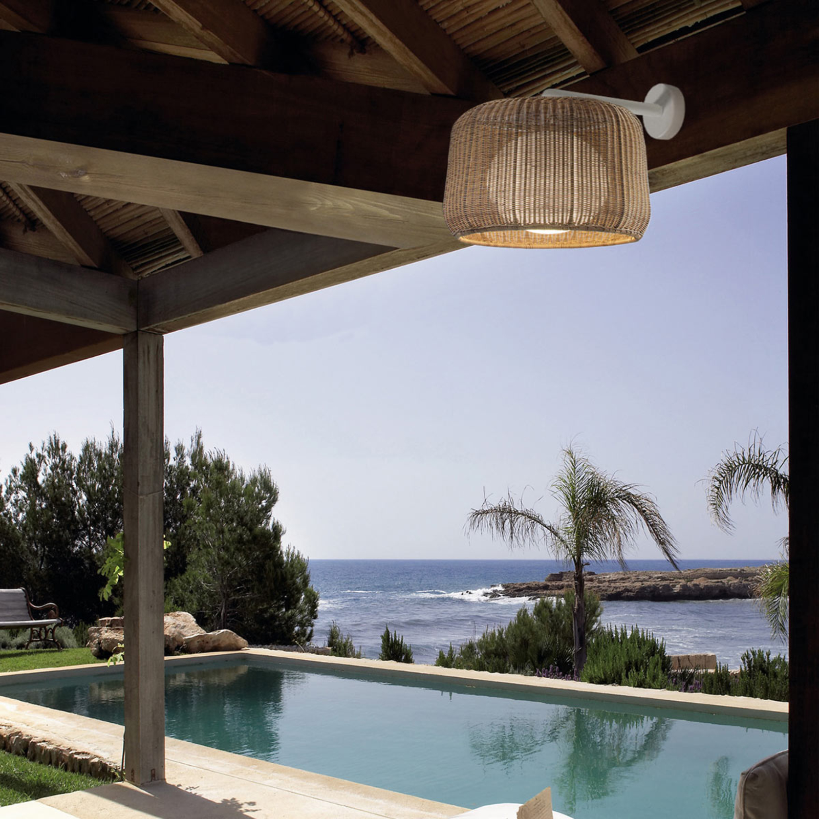 Bover Fora A - outdoor wall light white and beige