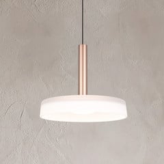 Celeste LED-riippuvalaisin, valkoinen/ruskea, Ø 22 cm, lasia, himmennettävä