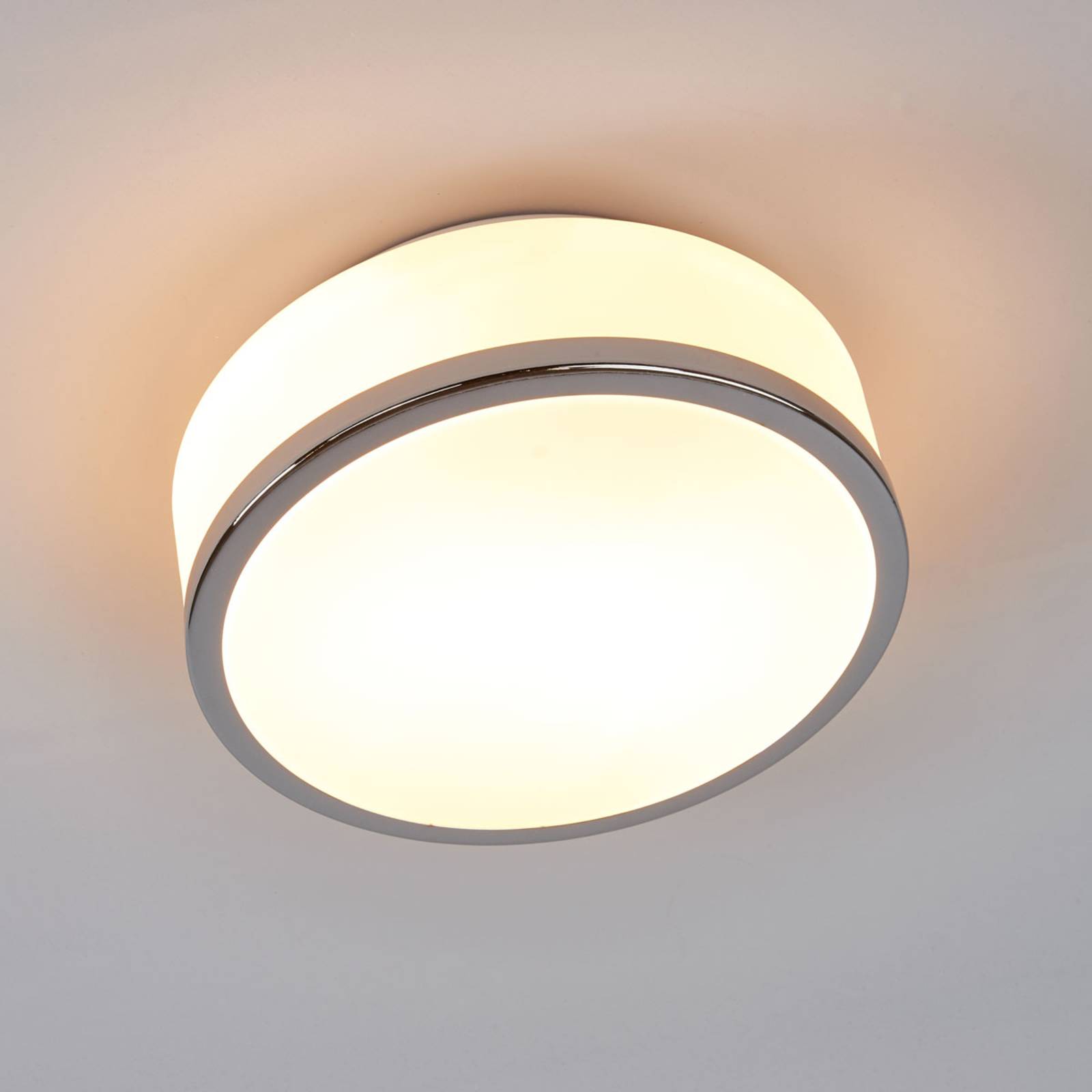 Lampa sufitowa Flush IP44, Ø 23 cm, chrom