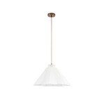 Lisbeth pendant light, Ø 50 cm, white/brass, E27 - Lucande