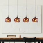 Hängeleuchte Maxy, kupfer/schwarz, Glas, 100 cm lang, E27