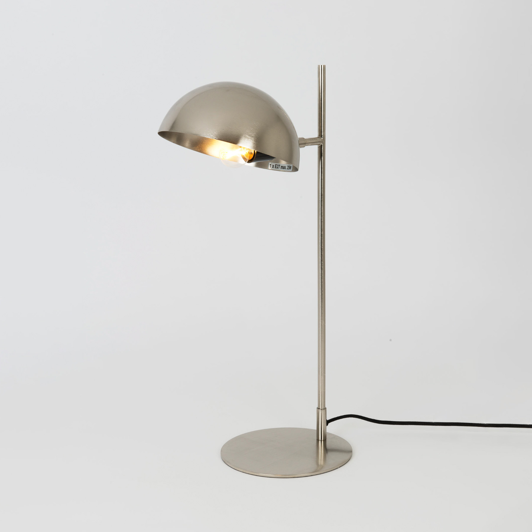 Lámpara de mesa Miro, color plata, altura 58 cm, hierro/latón