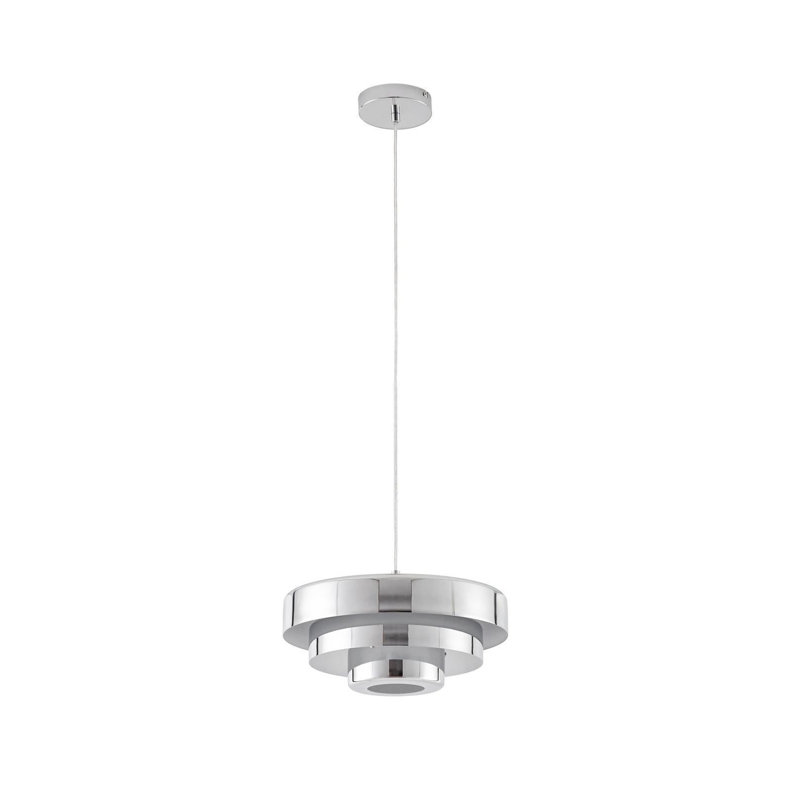 Tivra pendant light, chrome, Ø 35 cm, metal, E27 - Lindby Tivra pendant light, chrome, Ø 35 cm, metal, E27 - Lindby