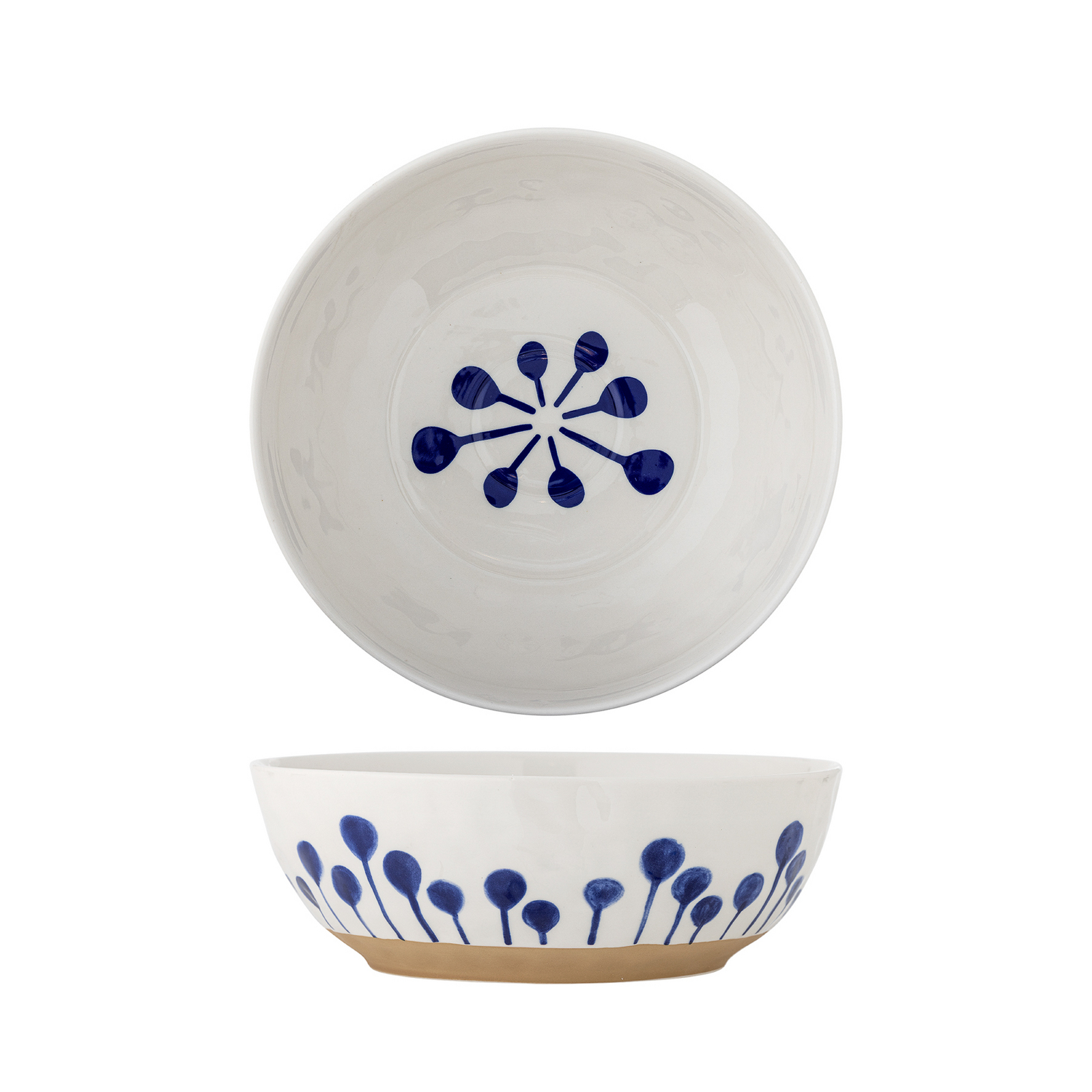 Linora Schale, weiß/blau, Höhe 9 cm, Keramik - Bloomingville