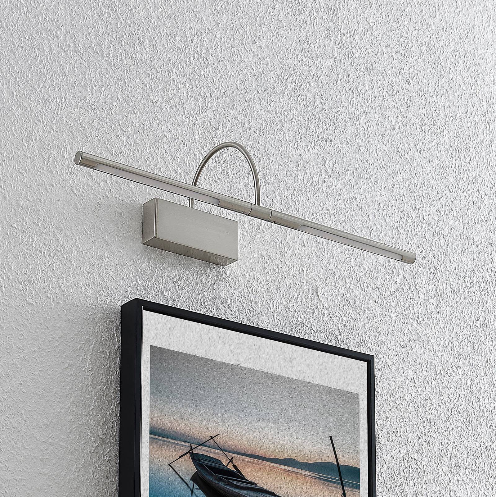 Lucande Fehmke LED-bildelampe, satinert nikkel jern, aluminium