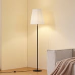 Lindby Virelle floor lamp, black/white, textile, height 170 cm
