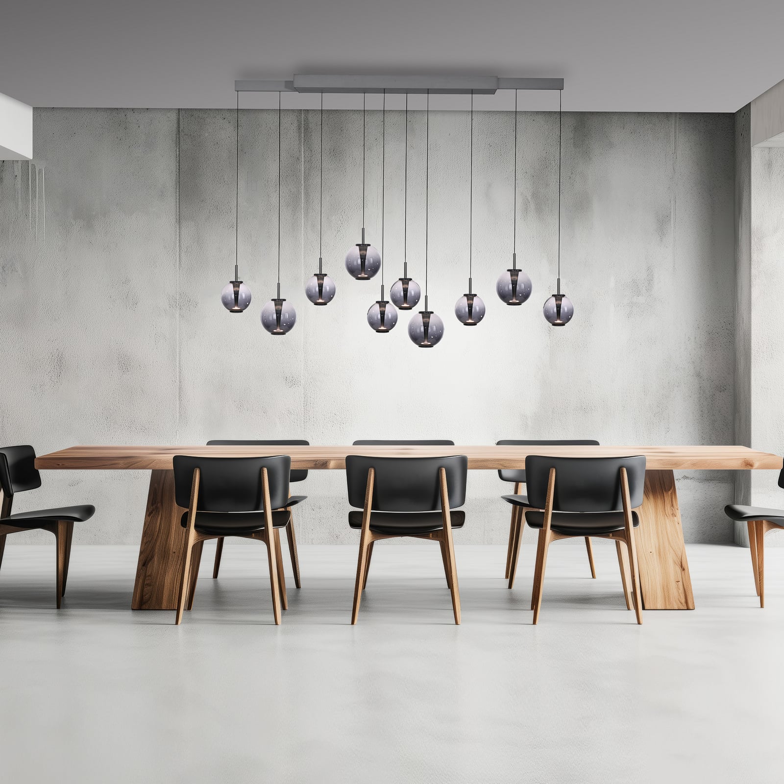 E-Infinity LED-Hängelampe grau/rauchgrau 198cm,10-flg - PURE E-Infinity LED-Hängelampe grau/rauchgrau 198cm,10-flg - PURE