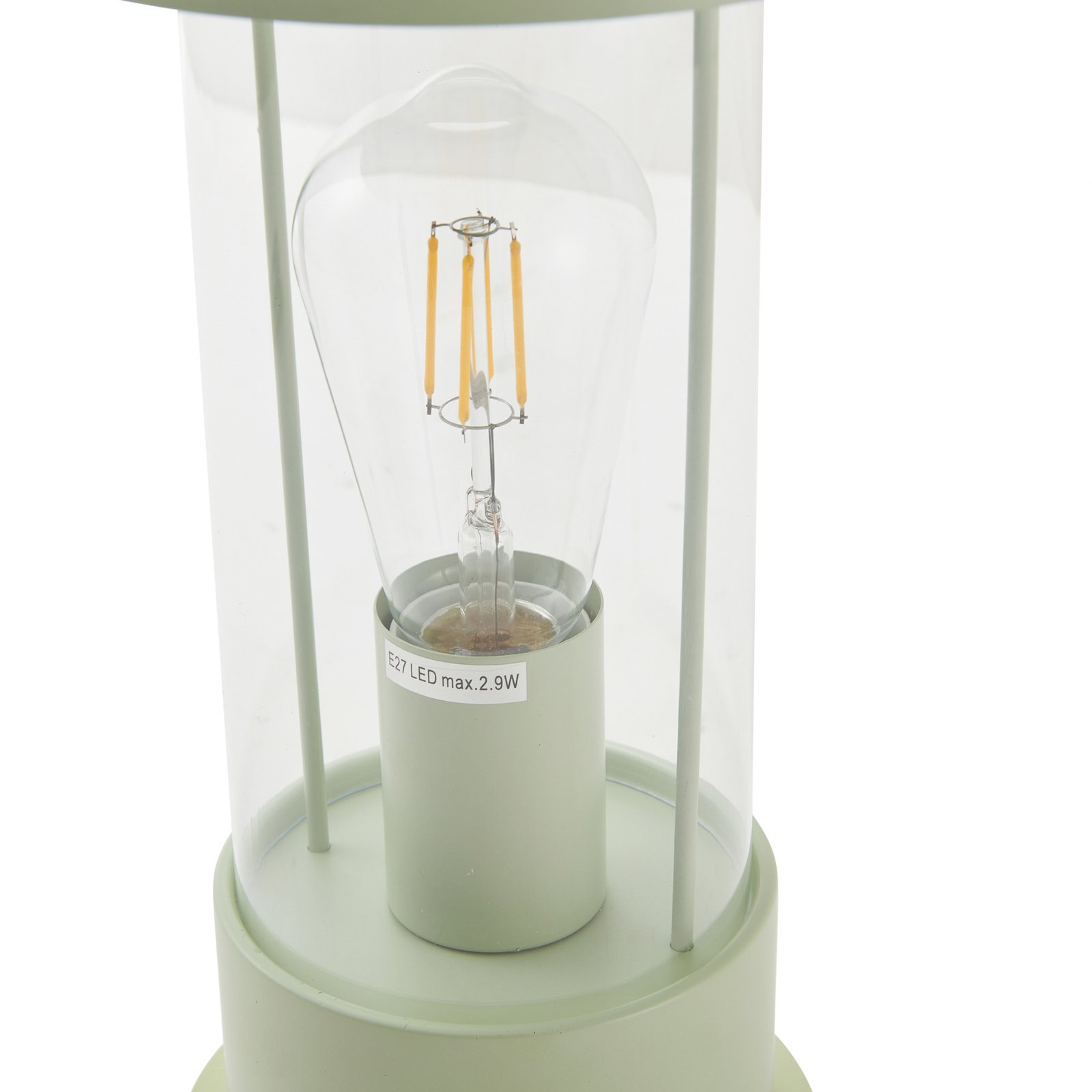 Nabíjacia stolová lampa Lindby Yvette, zelená, IP44, dotykový stmievač