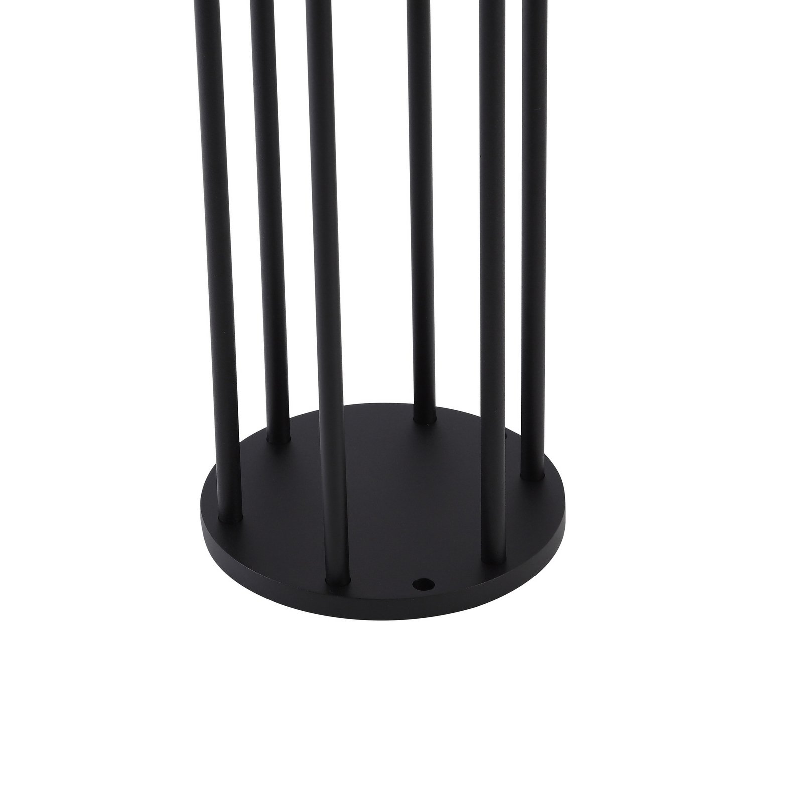 Lucande, borne lumineuse LED solaire Evelis, noire, aluminium, détecteur
