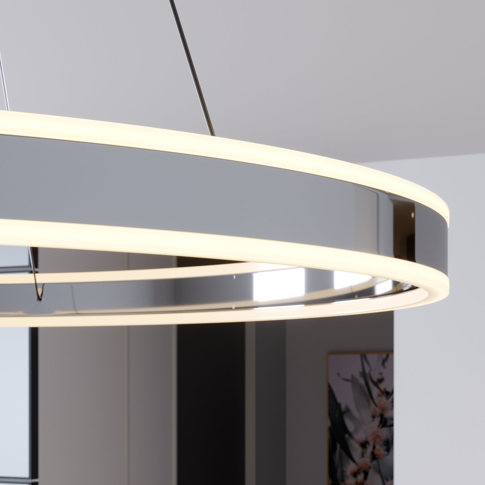 Lyani Pendant Ø80 Chrome/White - Lucande