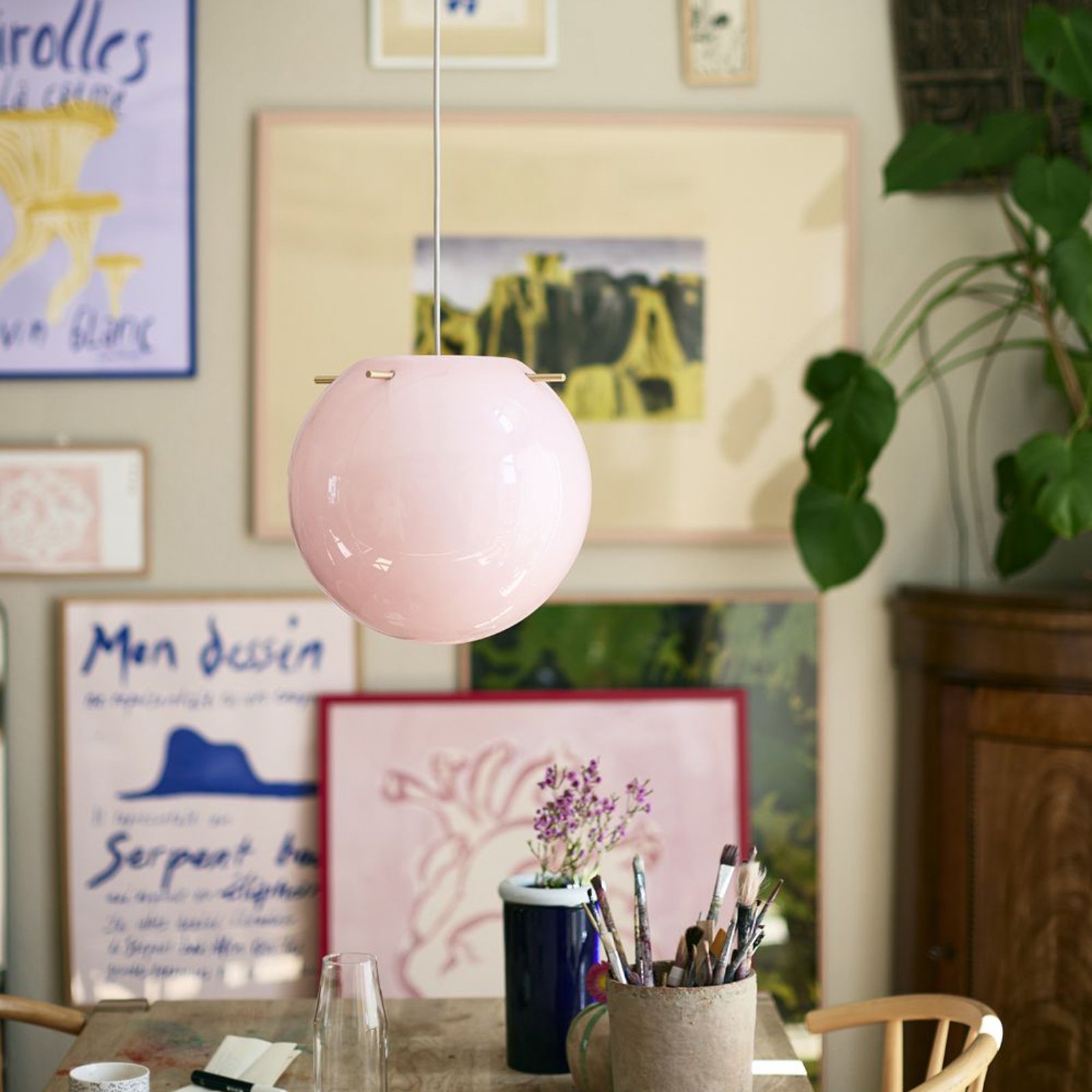 Koi Suspension Ø32 Opal Rose/Brass - Frandsen