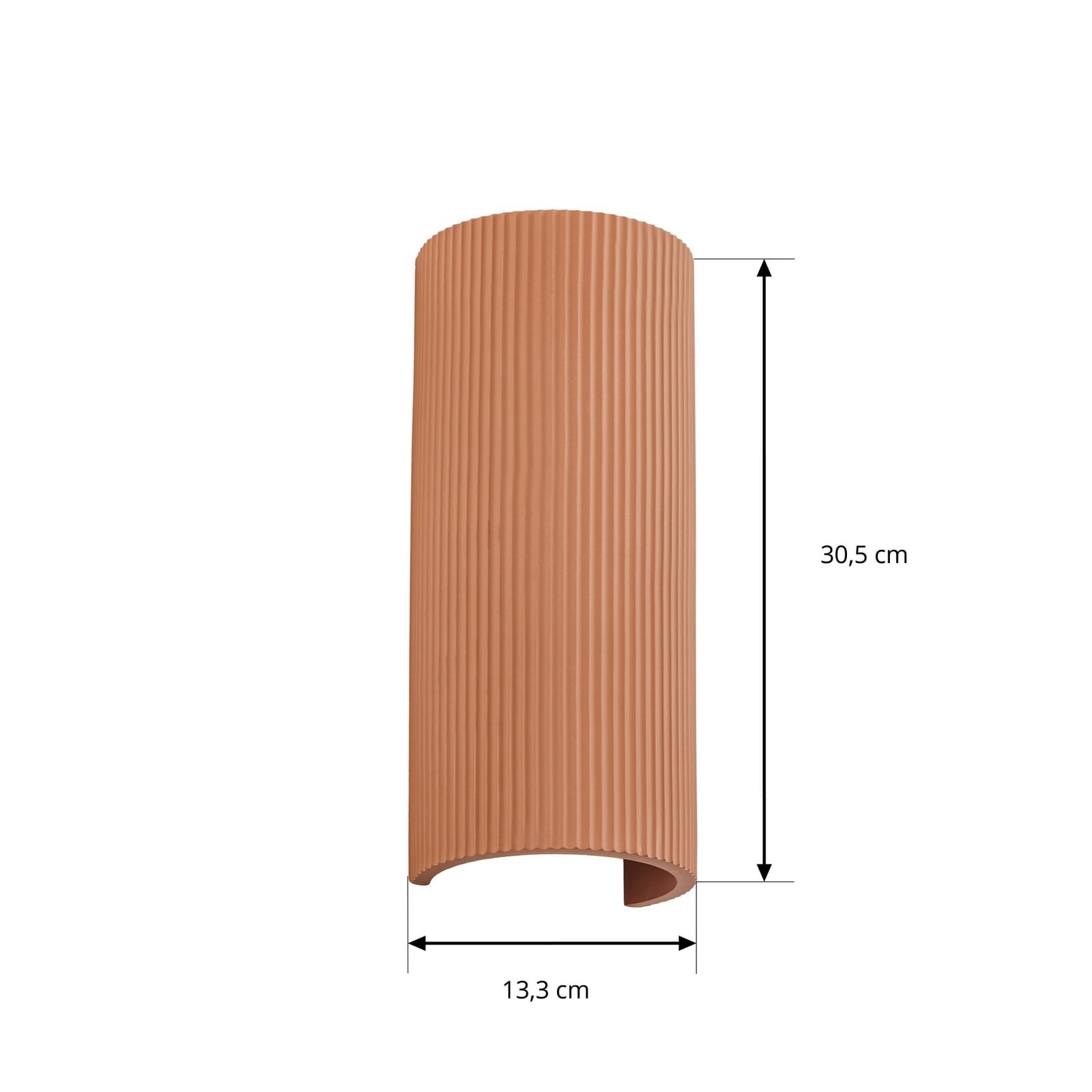 Colja wall light, plaster, height 30.5 cm, terracotta, round - Lindby Colja wall light, plaster, height 30.5 cm, terracotta, round - Lindby