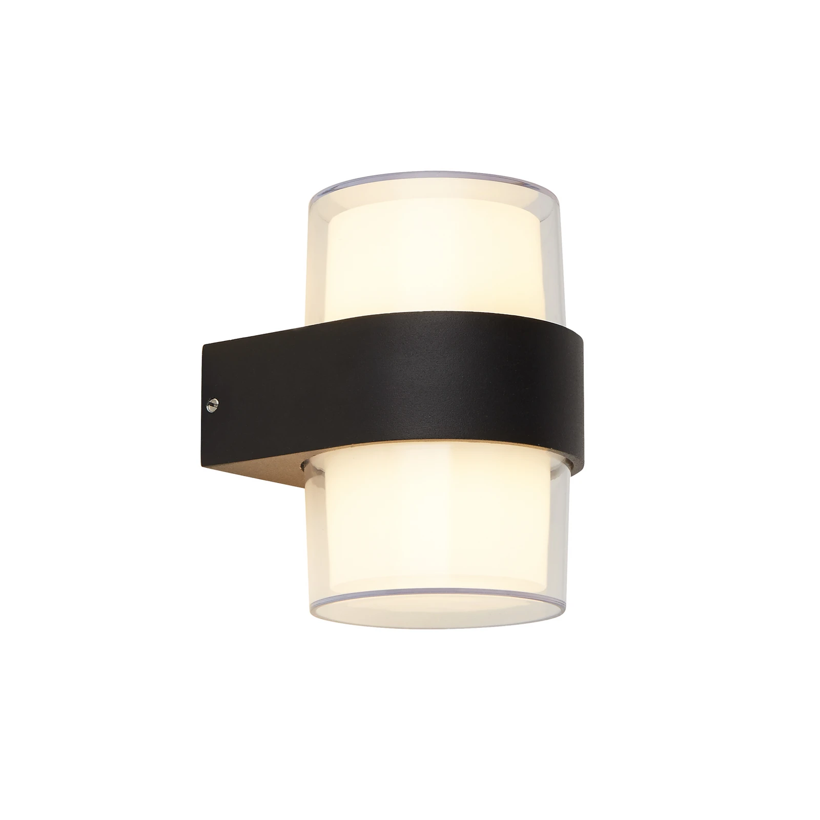 LED-utomhusvägglampa Pittsburgh up/downlight, svart, rund