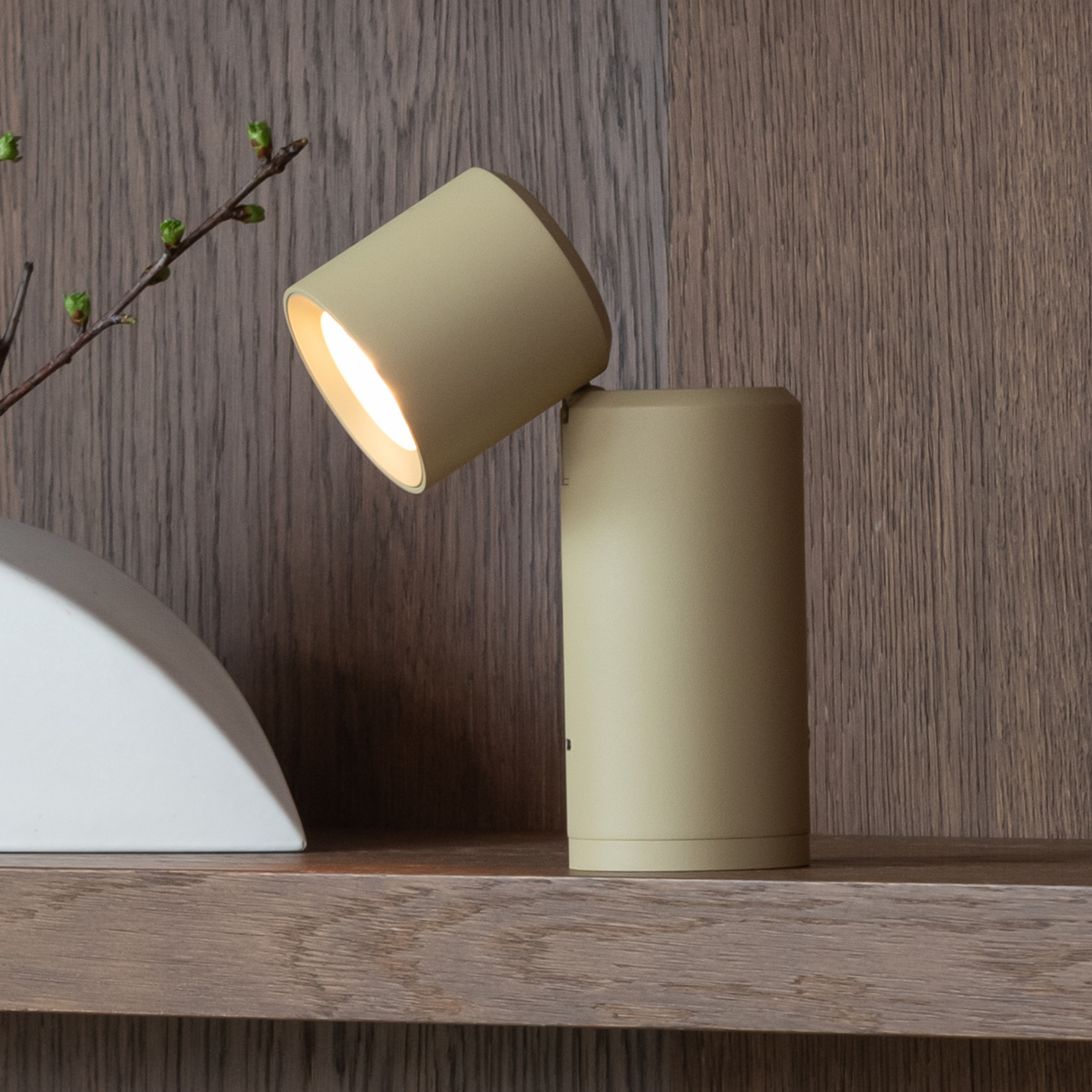 IT'S ABOUT ROMI LED-Akkutischlampe Milan, beige, 19 cm
