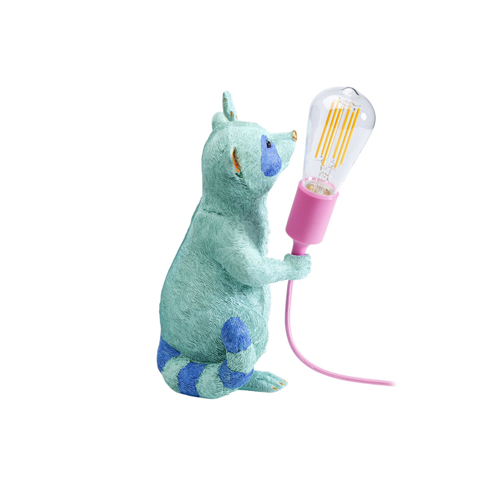 KARE Racoon table lamp, multicoloured, synthetic resin, height 31 cm